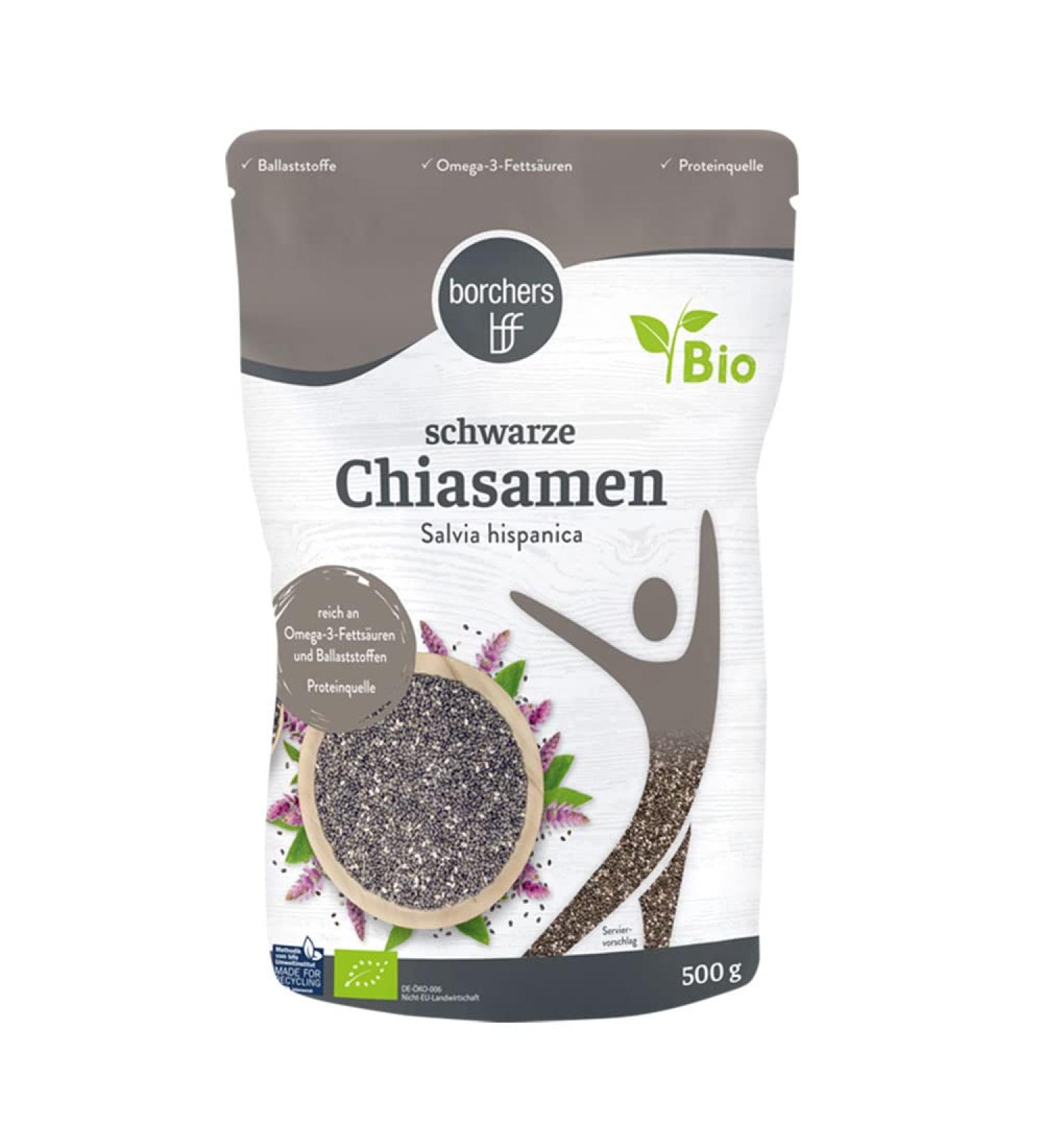 borchers organic chia seeds | High in fiber | Source of protein | Organic quality | 500 g
