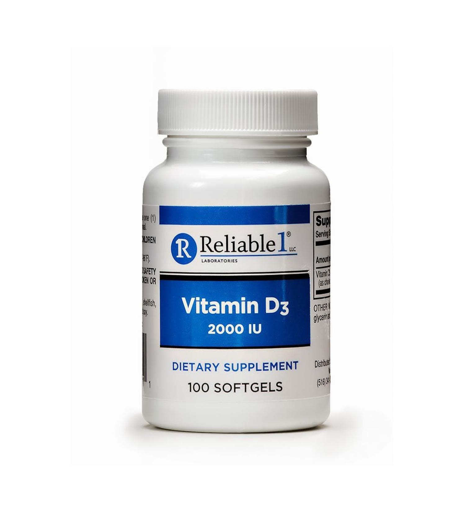 Reliable 1 Laboratories Vitamin D3 2000 Iu Softgels 100 Count
