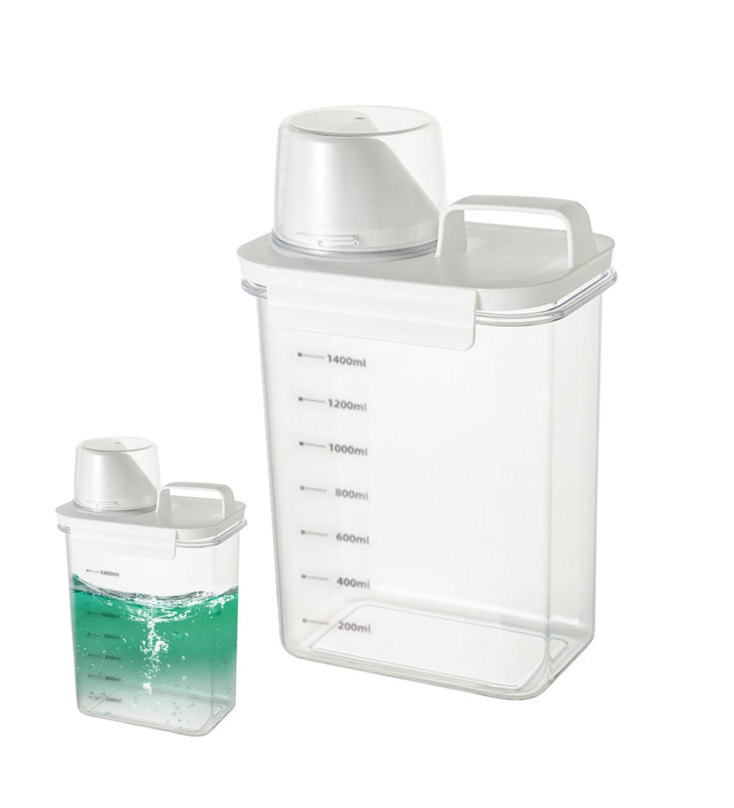 Laundry Detergent Dispenser 1800ml Clear Airtight Washing Powder Dispenser with Scale and Cup Detergen Box for Solid Liquid Washers 1800ml With Scale - Buy Online on GoSupps.com