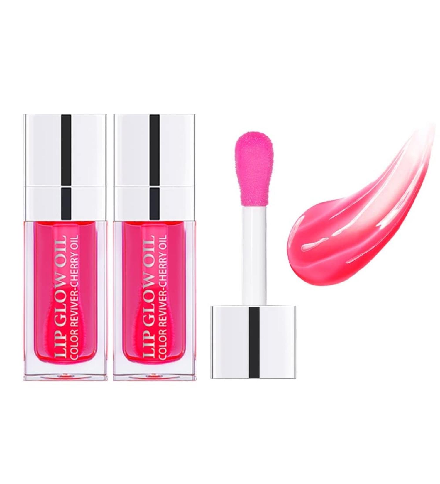 Yaper 2 Pcs Plumping Lip Oil - Long Lasting Hydrating Lip Gloss - Cherry Tint - Moisturizing Lip Treatment - Buy Online on GoSupps.com
