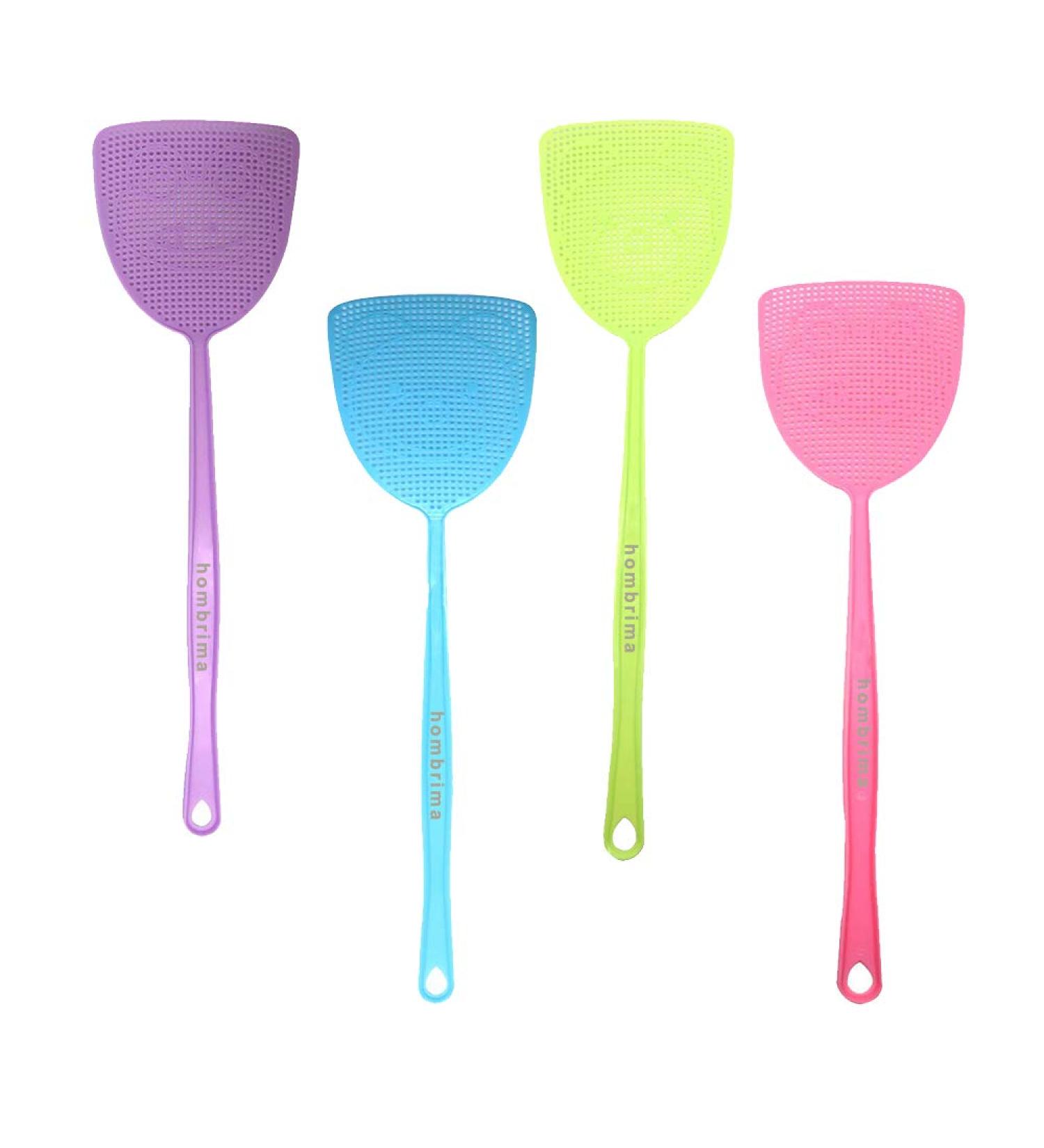 Hombrima Fly Swatter Set - 4 Strong & Flexible Manual Pest Control Tools - Multi-Color Pack for Effective Fly Management - Buy Online on GoSupps.com