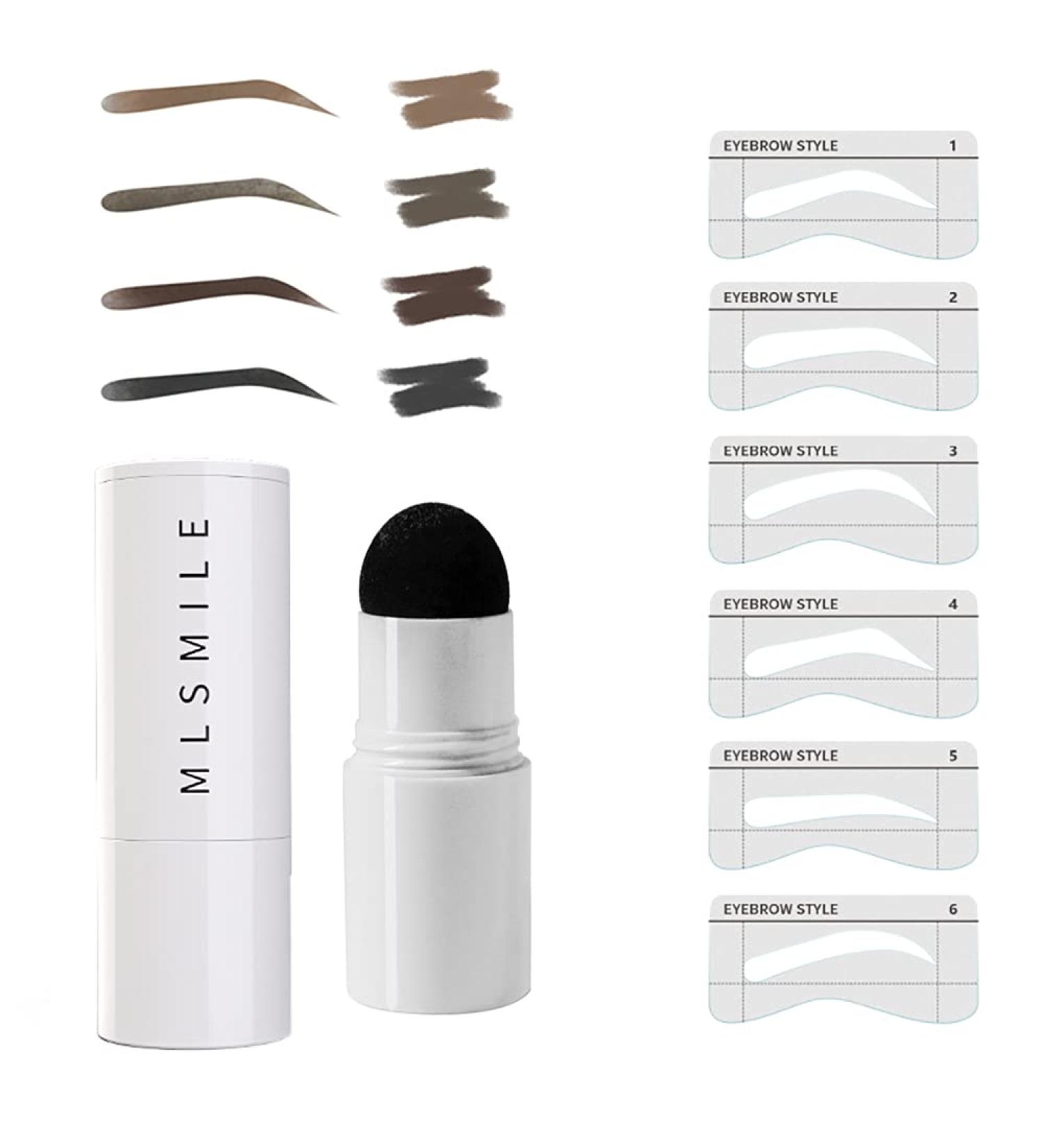 ANHOME Step Brow Stamp & Eyebrow Stencil Kit - Dark Brown, Long-Lasting & Waterproof 7-Piece Set - Buy Online on GoSupps.com