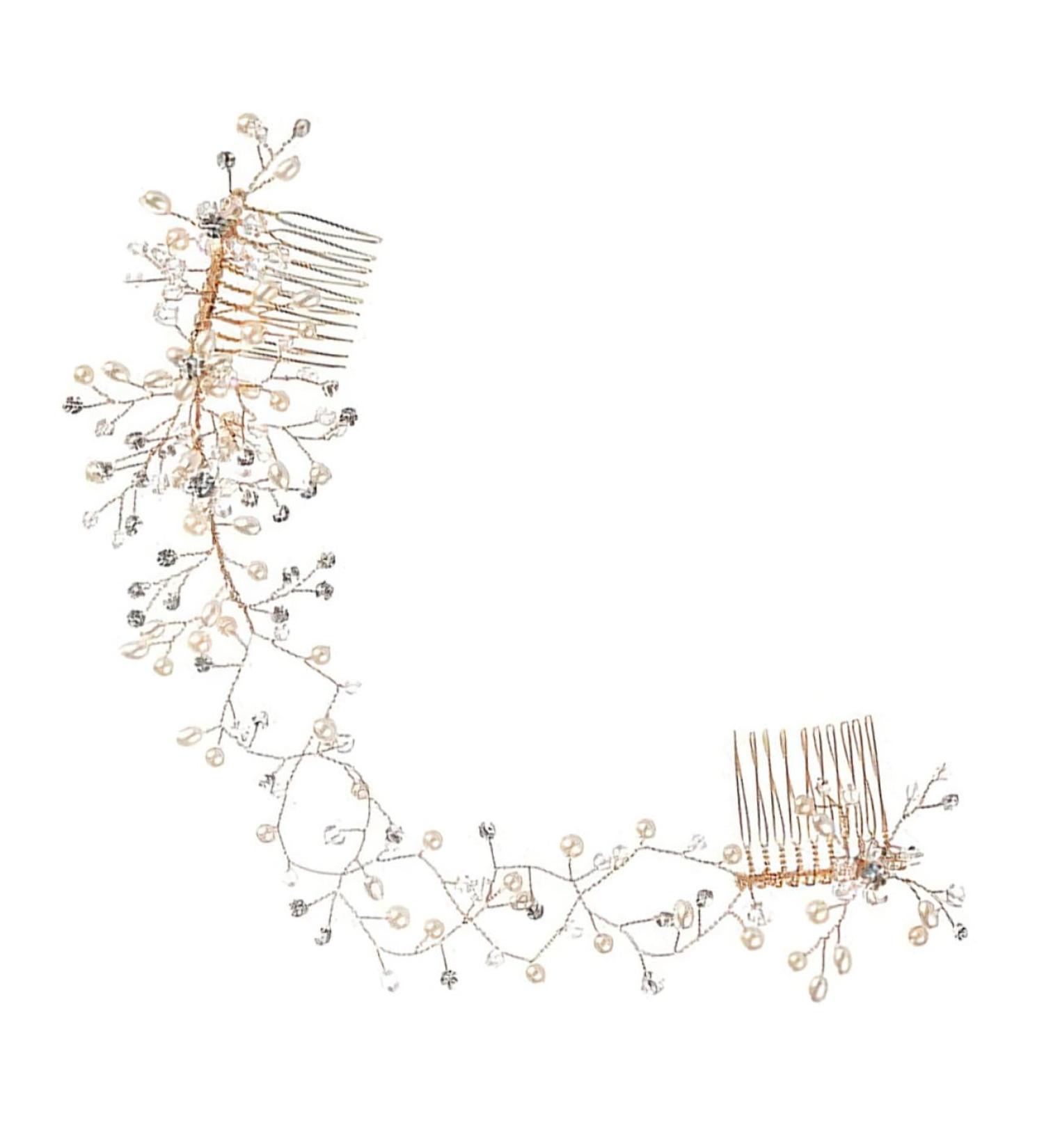 Ipetboom Crystal Double Hair Comb Wedding Hair Accessories Hair Combs for Wedding Bridal Hair Accessories Wedding Accessories Hair Comb Accessory Manual Hair Piece Alloy Bridesmaid - Buy Online on GoSupps.com