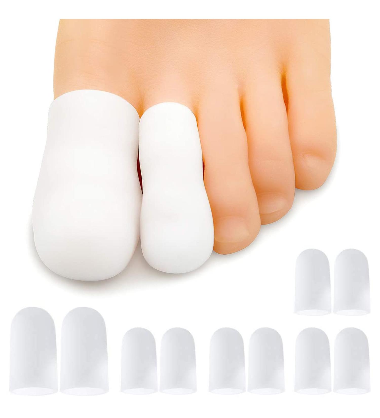10-Piece Silicone Gel Toe Caps | Breathable Toe Protection for Ingrown Toenail & Friction Pain Relief - Buy Online on GoSupps.com
