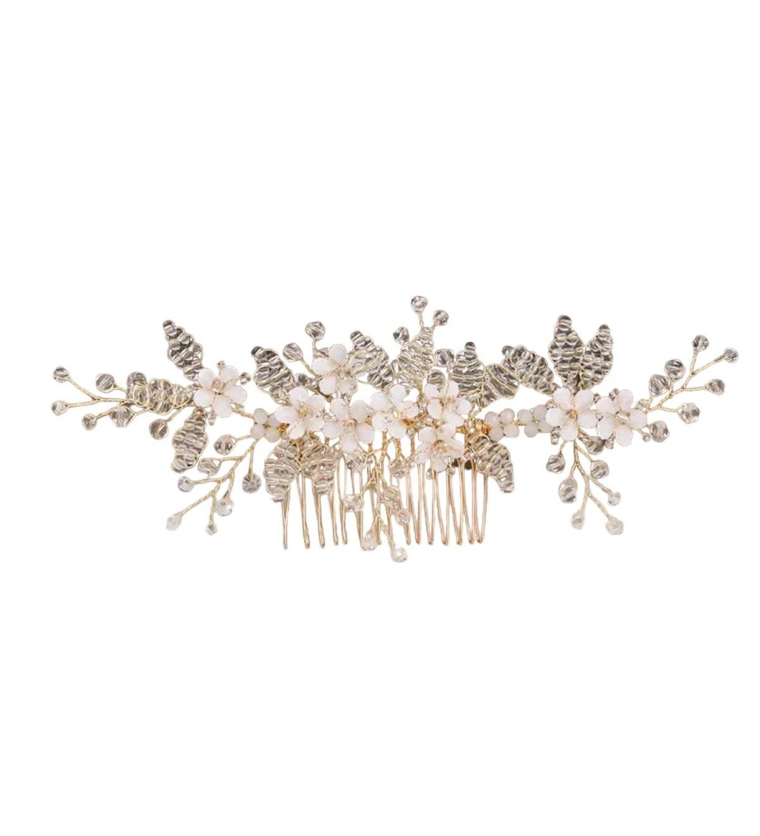 New 2025 Hair Combs Wedding Hair Clips Fashion Crystal Flower Headdress Hairpin For Diadem Pearls Headpiece Barrettes New For Jewelry Fashion Accessories Creative Gift - Buy Online on GoSupps.com