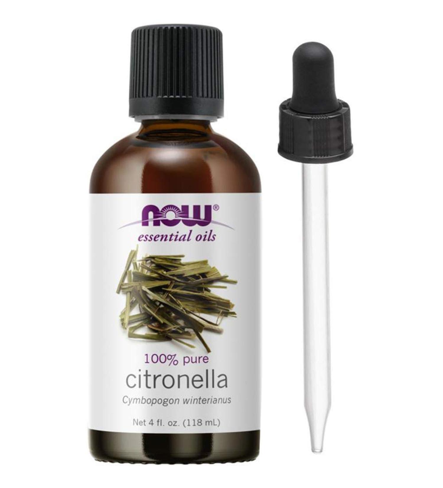 NOW Foods Citronella Essential Oil 4 oz with Glass Dropper - Premium Quality for Natural Insect Repellent & Aromatherapy - Buy Online on GoSupps.com