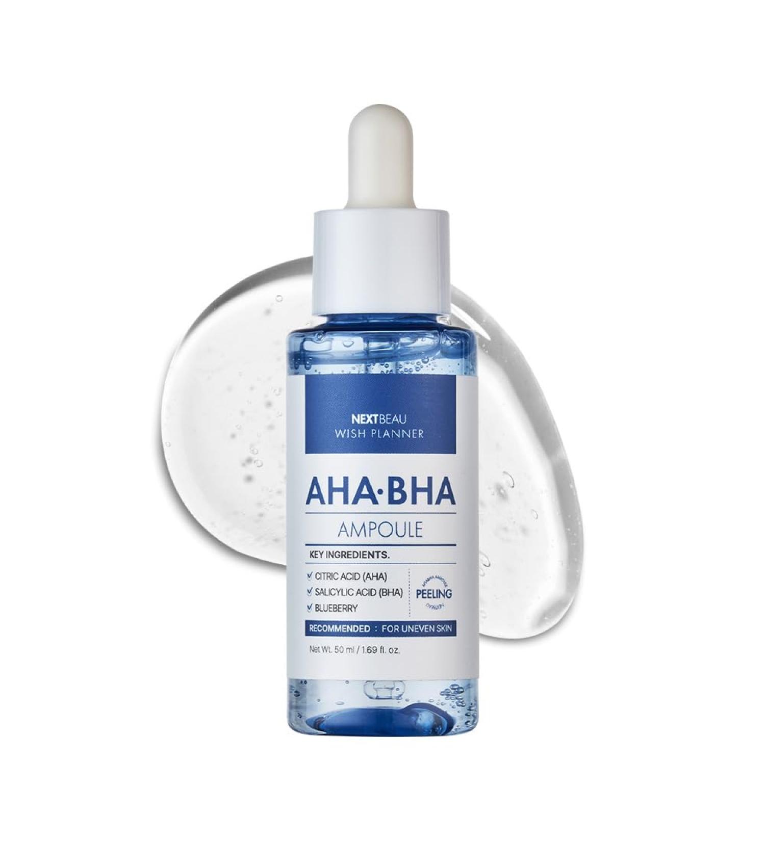 Buy Wish Planner AHA/BHA Ampoule 1.69 fl. oz - Korean Facial Serum for All Skin Types - Buy Online on GoSupps.com