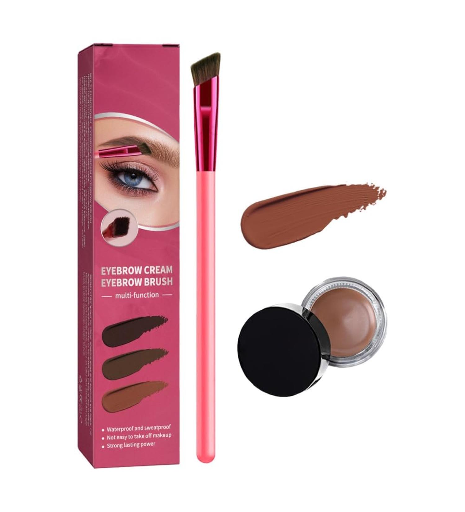 Eyebrow Care Kit 4d Laminated Waterproof Multi Function Eyebrow Brush for Women Hair Stroke Ultra-Brow Brush with Eyebrow Cream Sweat-proof Long-Lasting Not Easy to Remove Makeup(Light Brown) - Buy Online on GoSupps.com