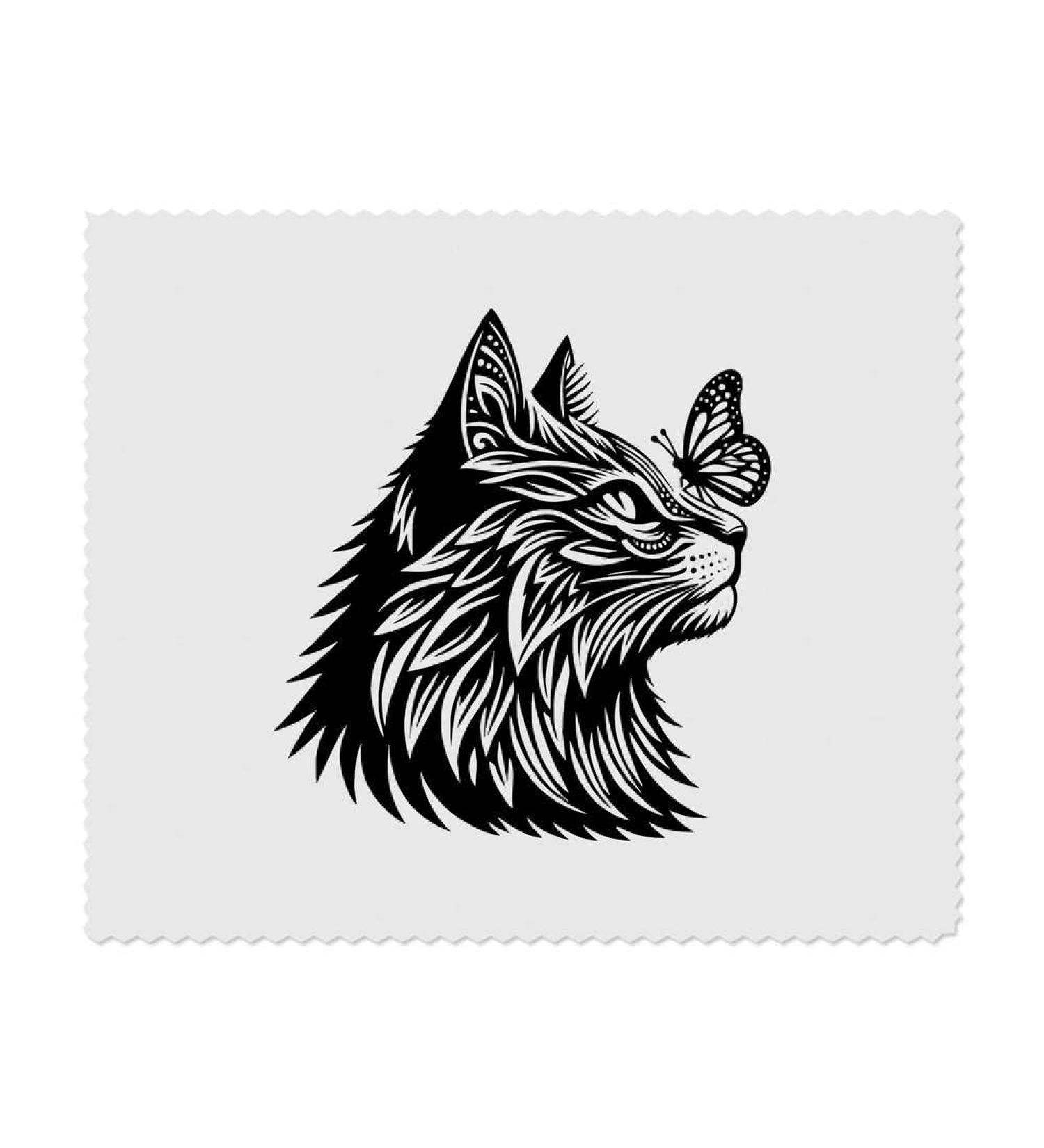 Stylized Cat & Butterfly Microfiber Lens Cleaning Cloths - 2 Pack - Perfect for Glasses & Screens - International Shipping Available - Buy Online on GoSupps.com