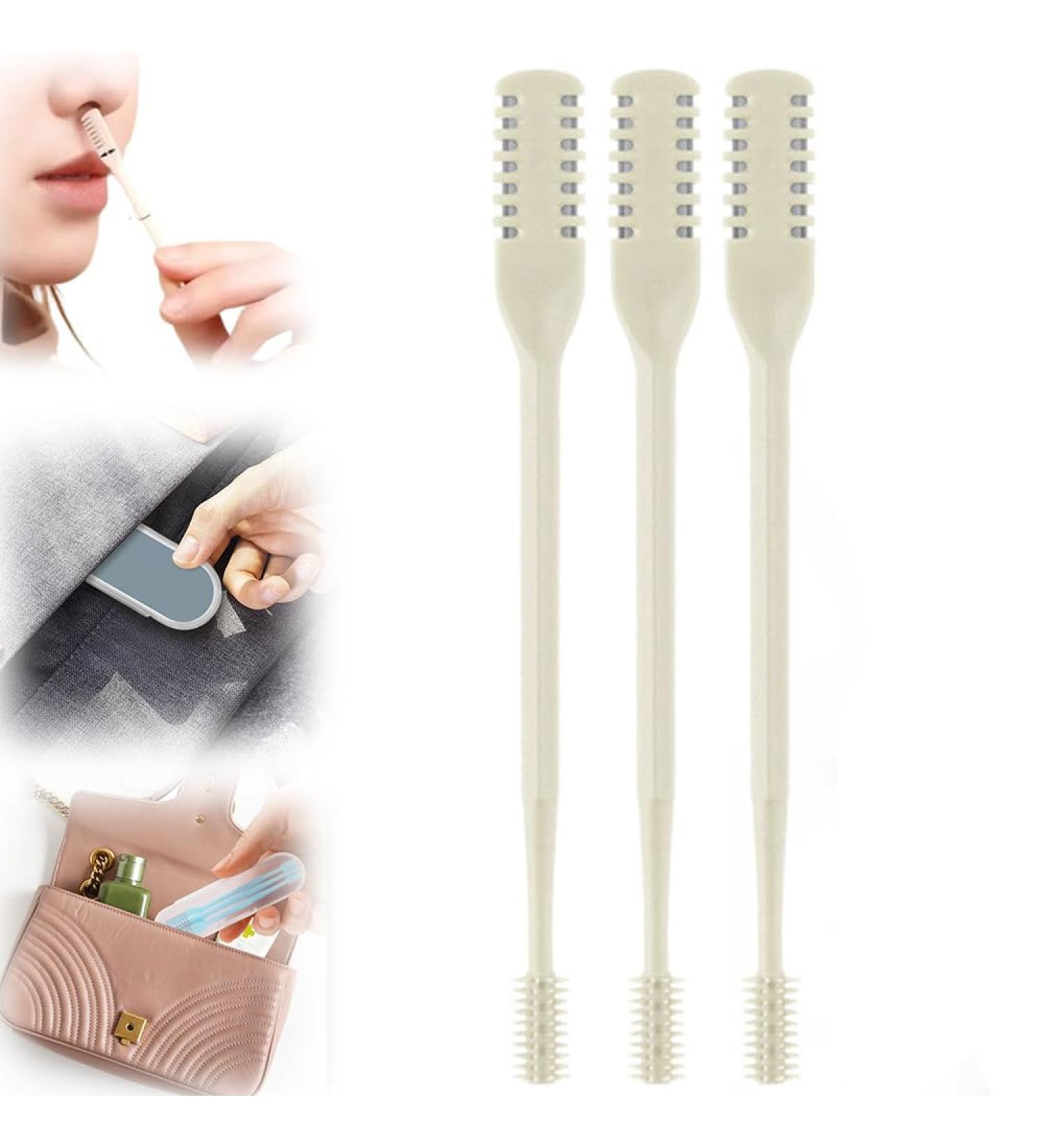 CBPNEISEK 2 in 1 Nose Hair Trimmer Mini Double Sided Portable Nose Hair Trimmer Manual 360 Rotating Nose Hair Remover for Men and Women 1632 Beige - Buy Online on GoSupps.com