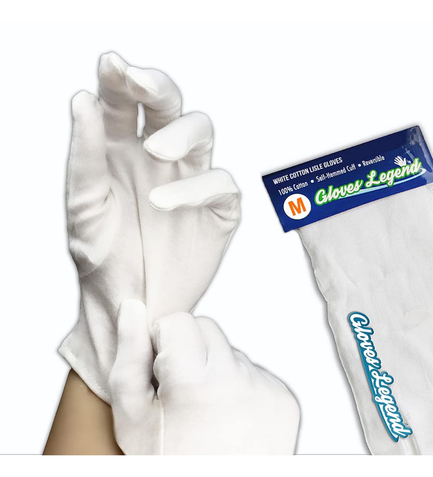 6 Pairs (12 Gloves) Moisturizing Gloves - White 100% Cotton for Dry Hands & Eczema - Size Medium, Nighttime Cloth Gloves - Buy Online on GoSupps.com
