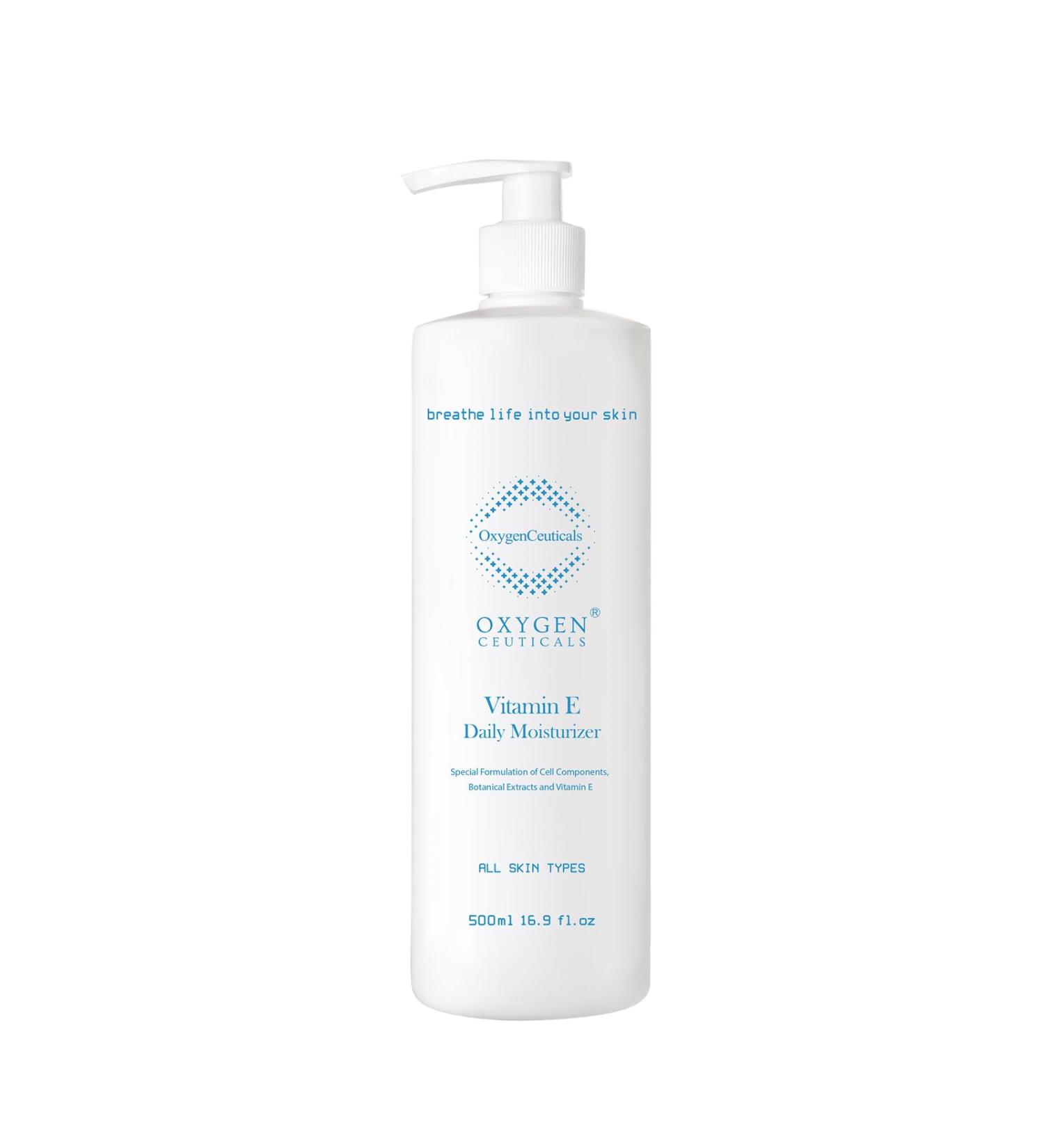 Vitamin E Daily Moisturizer - Korean Face Cream for Hydration Restoration & Rejuvenation of Dry & Aging Skin - 500ml/16.9oz - Buy Online on GoSupps.com