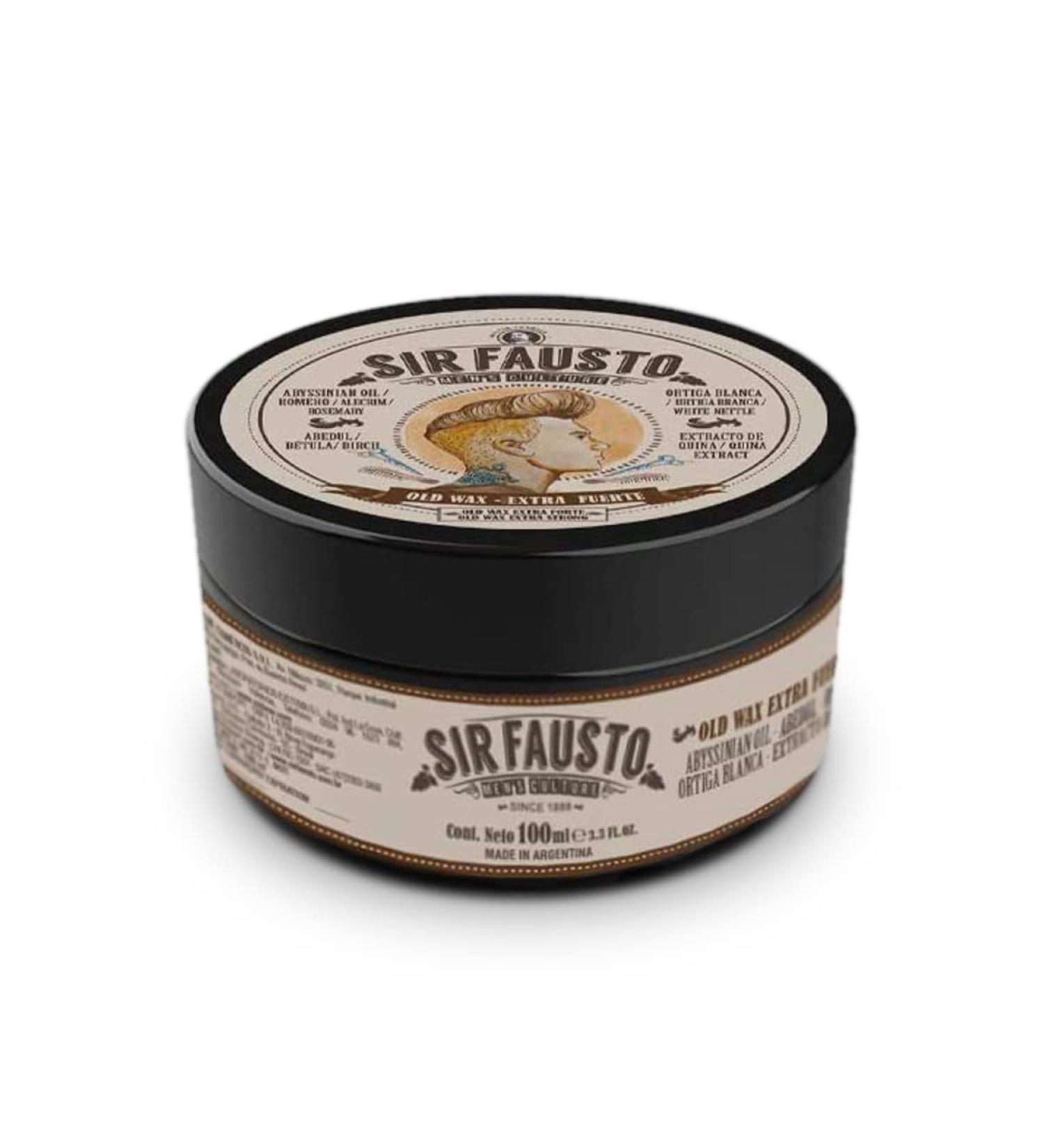 Sir Fausto Cire pour cheveux pour homme Old Wax Extra Forte id ale pour cheveux pais et moyens 100 ml fixatrice forte 100 % naturelle avec extrait de quine et de bouleau Old Max Extra Fort - Buy Online on GoSupps.com