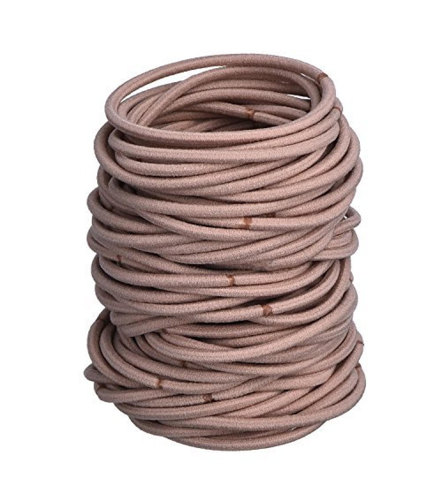100 pieces elastic hair ties / hair bands / ponytail holders large quantity beige (blonde)