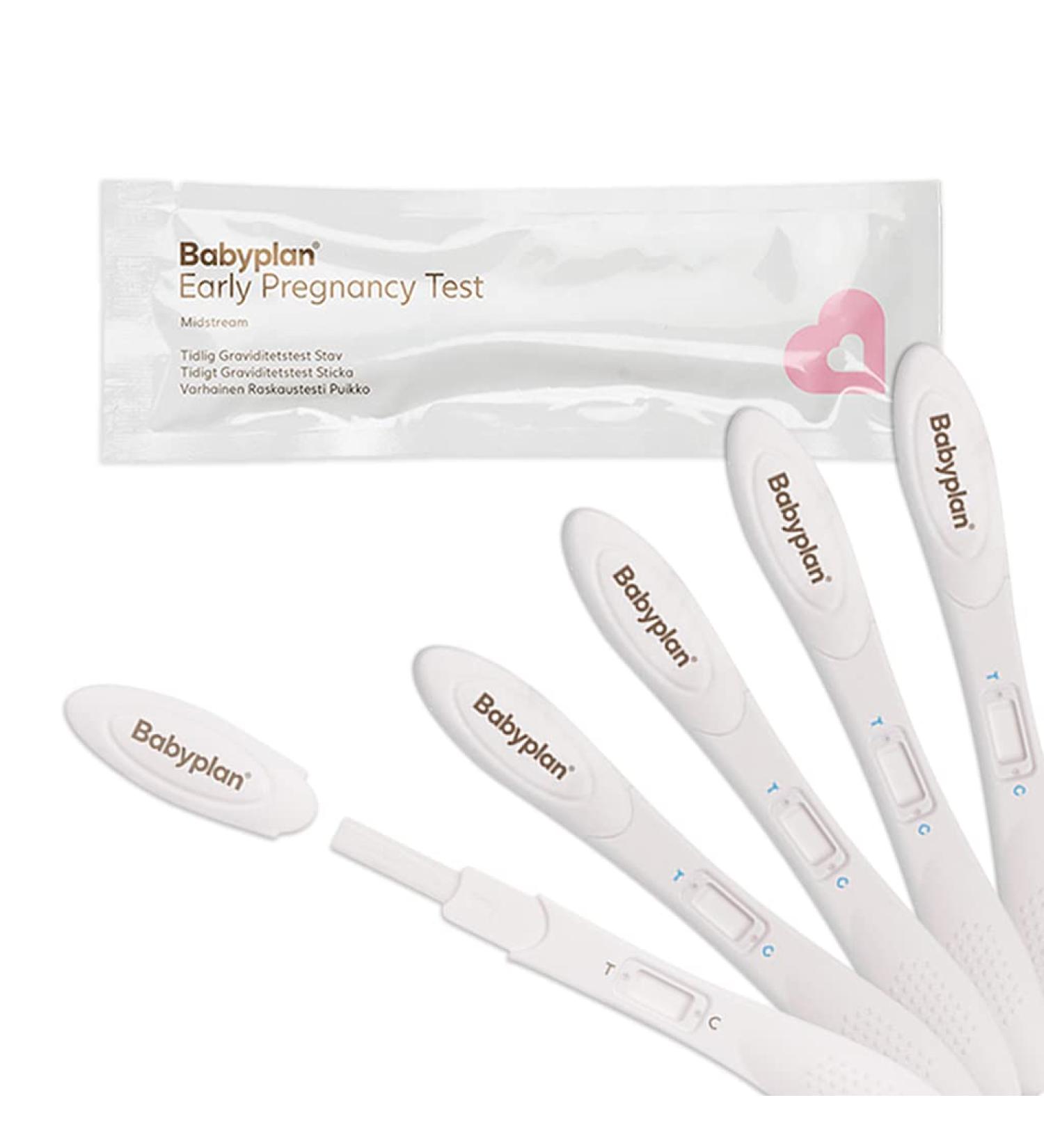 Pregnancy Test Midstream Babyplan 5-Pack - Early Detection (HCG 10mIU) - Hygienic & Easy-to-Use Long Stick Tests for Baby Planning - Buy Online on GoSupps.com