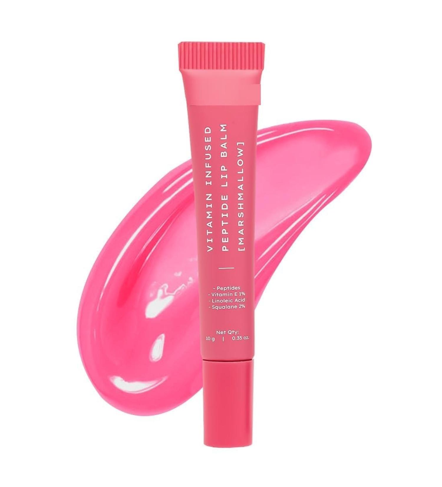 DT Vitamin-Infused Peptide Tinted Lip Balm - Marshmallow | 24 Hrs Moisturization | Hydrates Plumps & Repairs Moisture Barrier | for Women | Peptide| Natural Pink Shade - 10g