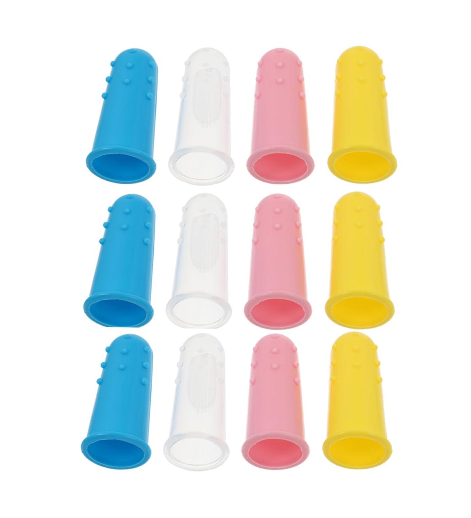 Minkissy 12-Piece Baby Silicone Toothbrush Set | Child & Pet Tooth Cleaning Tools | Fingerbrush for Toddlers & Kids - Buy Online on GoSupps.com