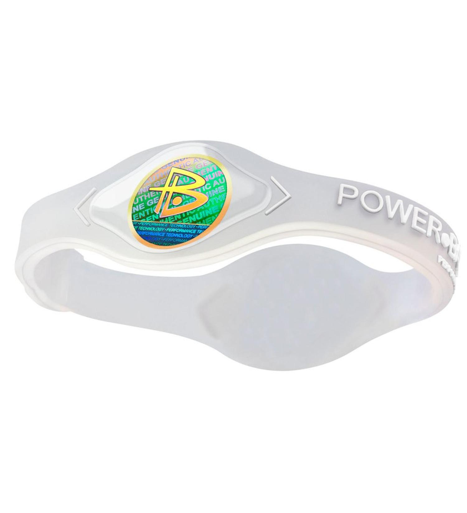 Power Balance Silicone Wristband - Genuine (Clear w/White Lettering L)