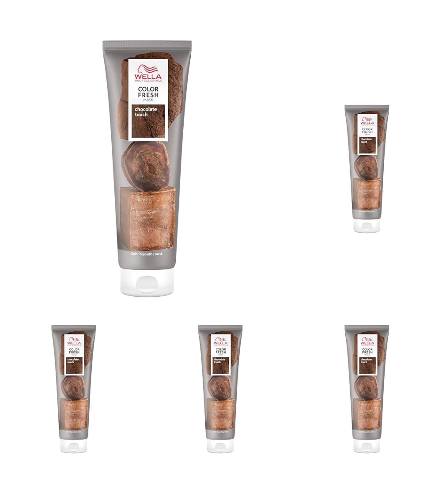 Wella Professionals Color Fresh Mask Temporary Colour Refresh Treatment Semi-Permanent Hair Dye Hair Gloss Treatment for Brown Hair 150 ml (Pack of 5) Chocolate Touch - Buy Online on GoSupps.com