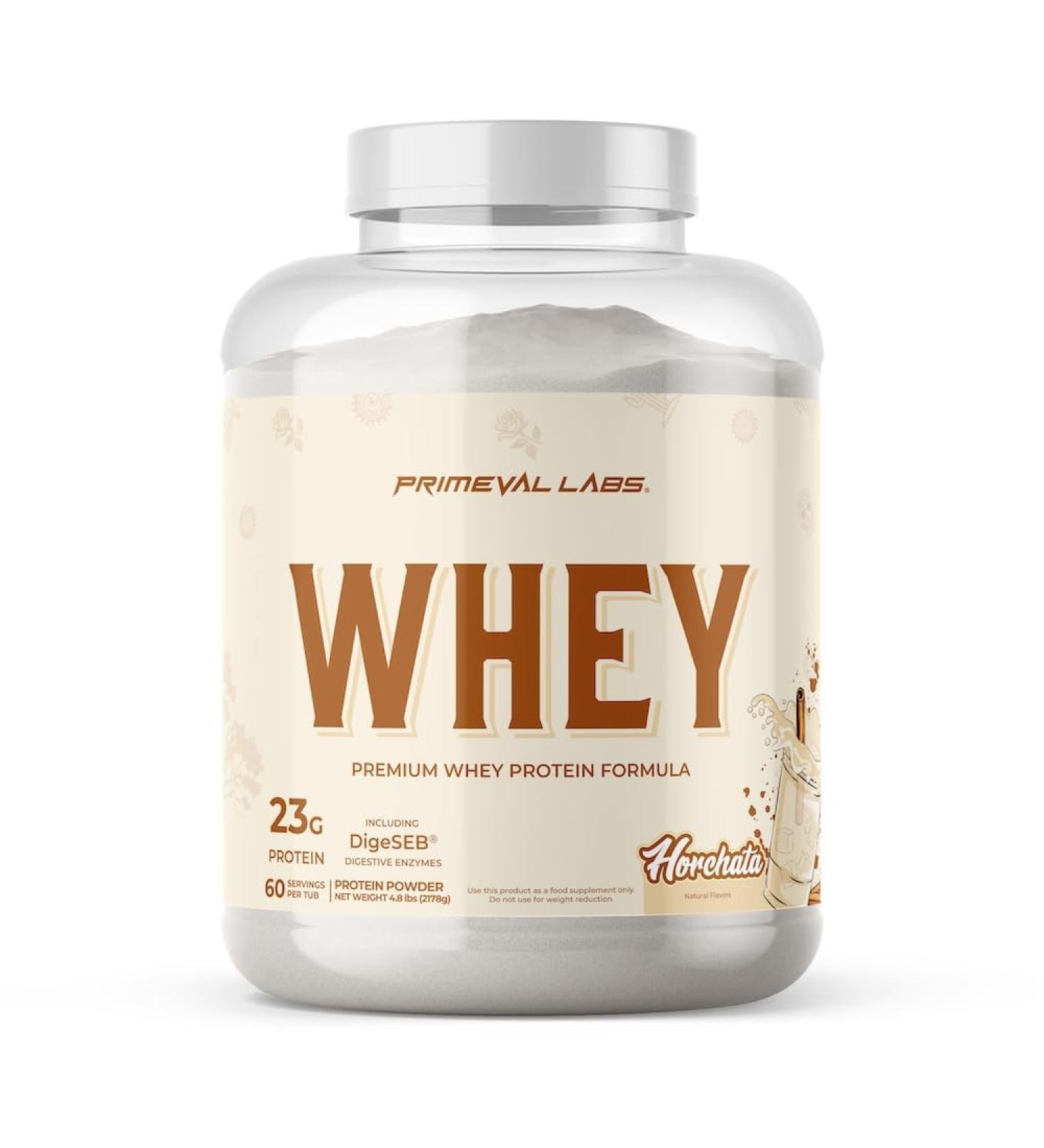 Primeval Labs Pure Whey Protein Concentrate | Muscle Growth & Recovery | Easy to Mix Formula | Horchata | 60 Servings Horchata 60 Servings - Buy Online on GoSupps.com