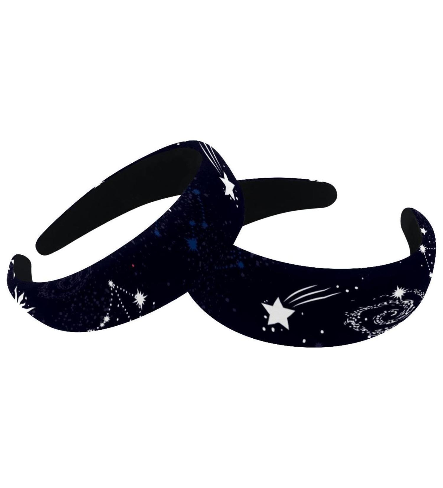 2 Pieces Headbands Women Hair Head Bands Space Galaxy Constellation Non Slip Thick Padded Hairband Hair Band Hoops Vintage Thick Hair Wrap Multi-colored 7 - Buy Online on GoSupps.com