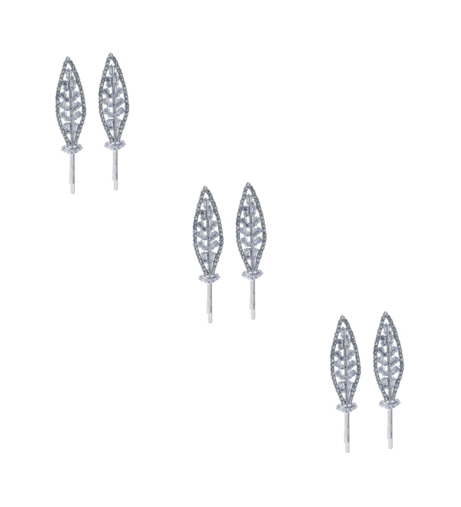 MAGICLULU 3 Pairs Rhinestone Hair Clip Bobby Pin Hair Barrettes for Girls Flower Hair Clip Silver Headpiece Hair Pin Rhinestone Bridal Hair Clip Side Clip Zinc Alloy Leaf Bride - Buy Online on GoSupps.com