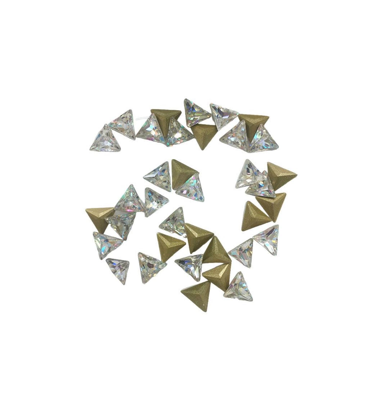 dijiusidy Nail Rhinestones Manicure Decorations Multiple-Shape Multi-color Glass DIY Decor Stickers Eye-catching Beauty Tools 6mmTriangle - Buy Online on GoSupps.com