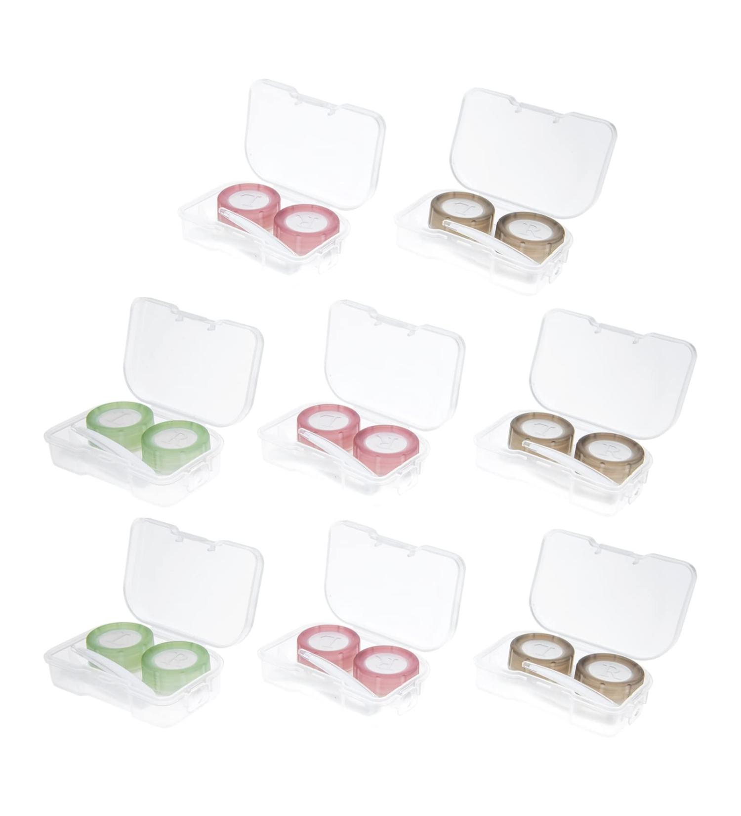 Healvian 8PCS Portable Contact Lens Case Kit - Travel-Friendly with Tweezers & Remover Bottle for Daily Use - Buy Online on GoSupps.com