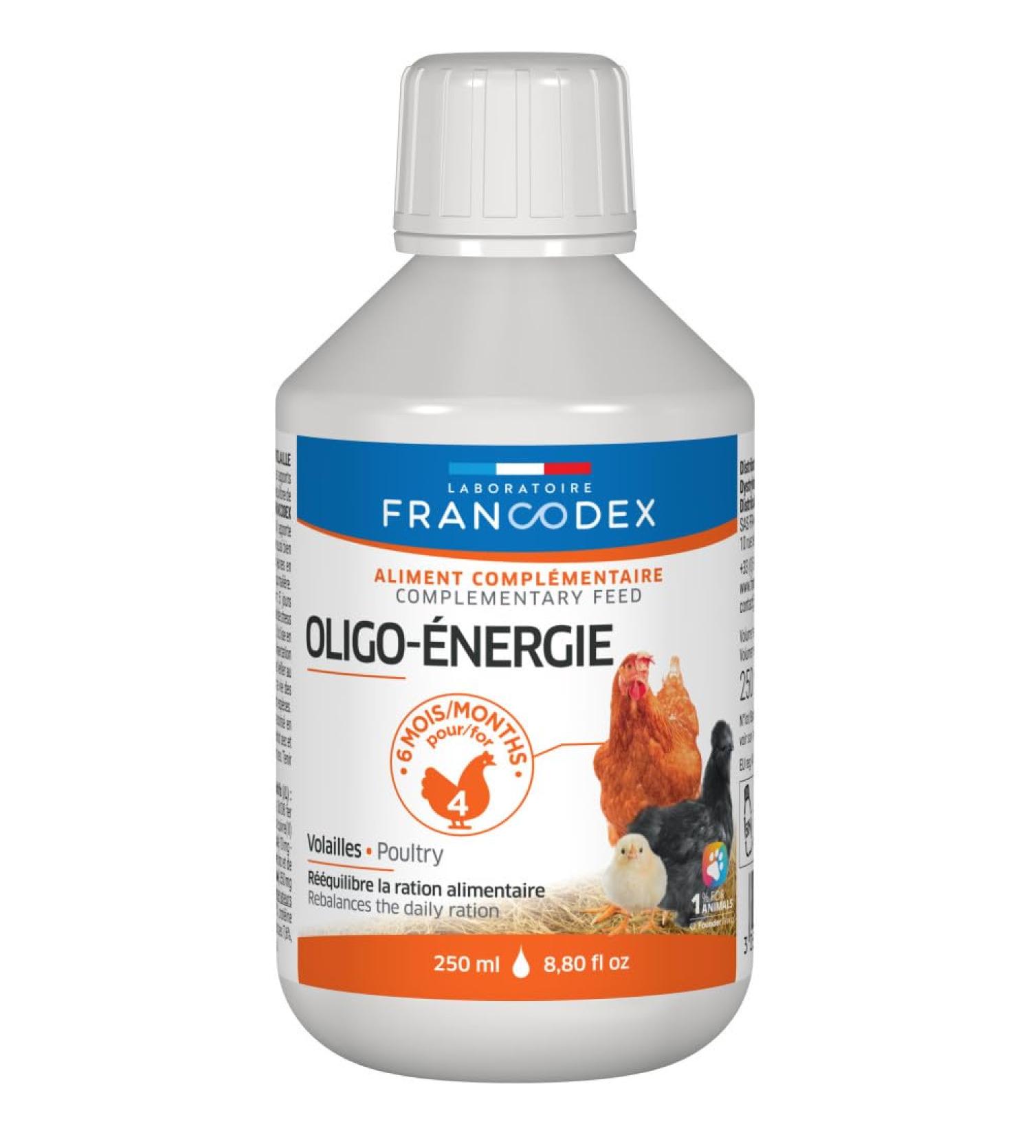 Francodex - Oligo- Energy rebalances the Food Ration 250 ML for Chickens
