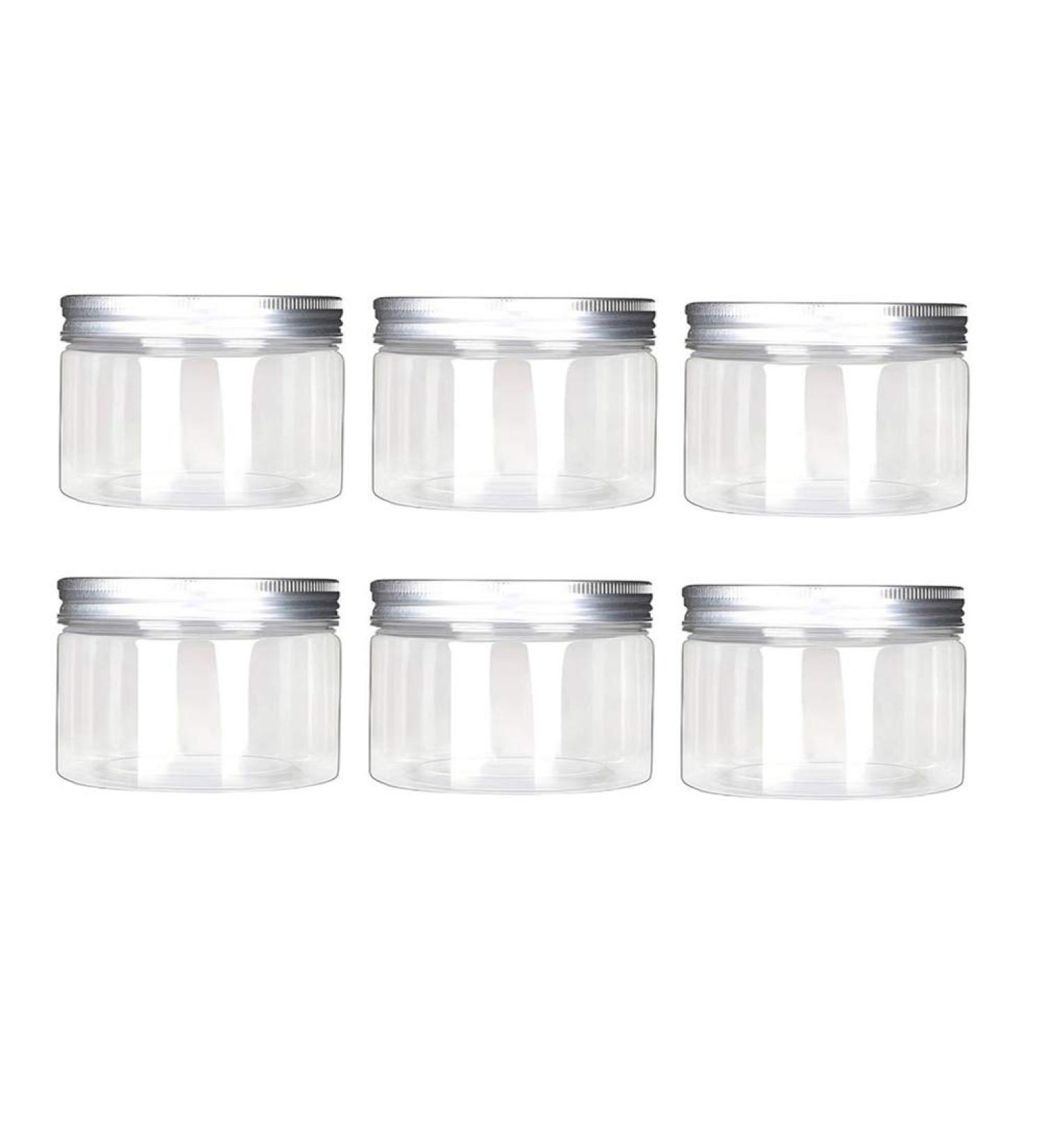 120 ml Plastic Cosmetic Containers with Silver Aluminum Caps - Pack of 6 | Perfect for Creams Lotions Ointments & Makeup - Buy Online on GoSupps.com