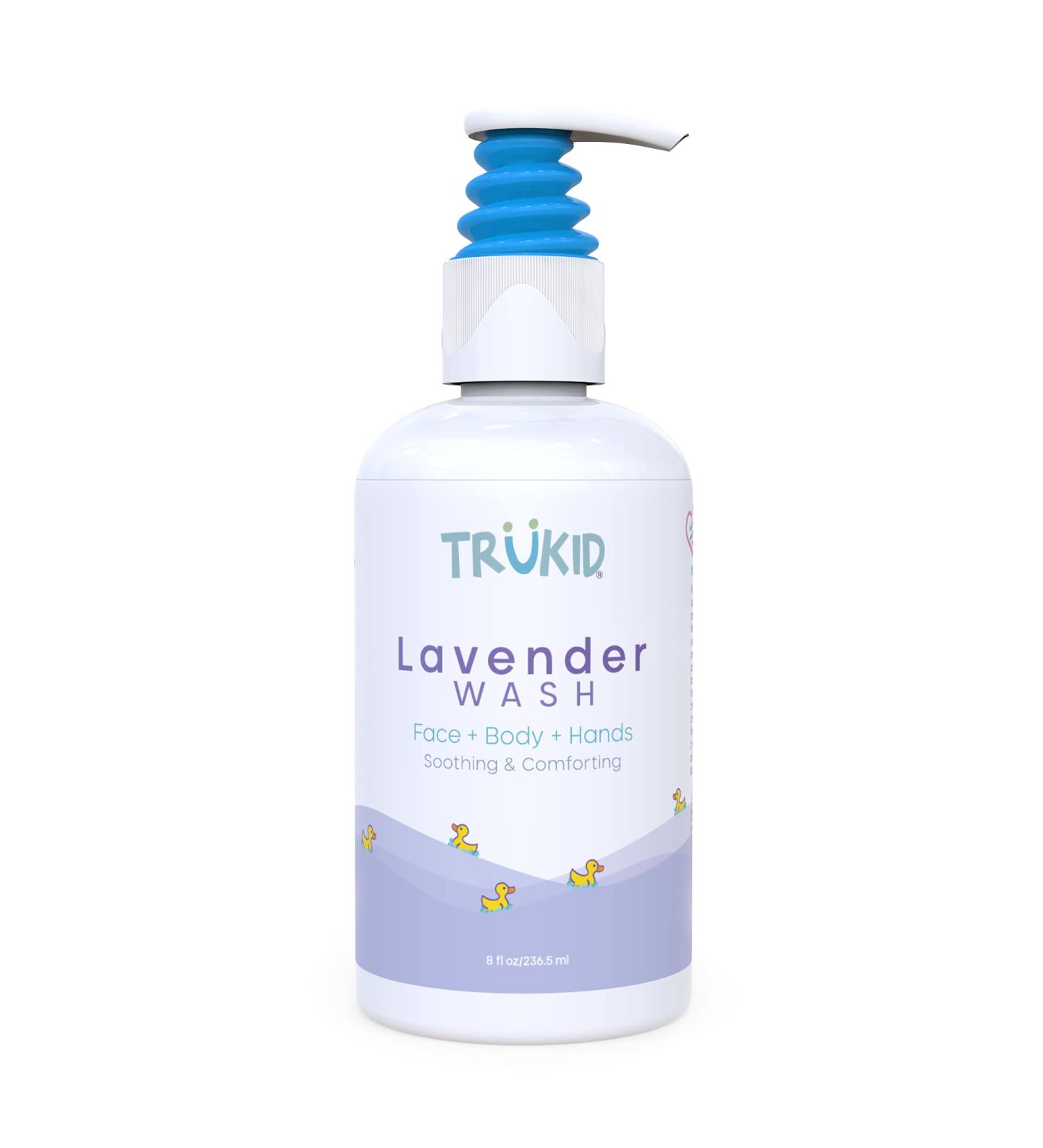 TruKid Lavender Calming Hair & Body Wash - Gentle Cleanser for Sensitive Skin, pH Balanced with Aloe & Coconut - Lavender Scent, All Natural (8 oz) - Buy Online on GoSupps.com