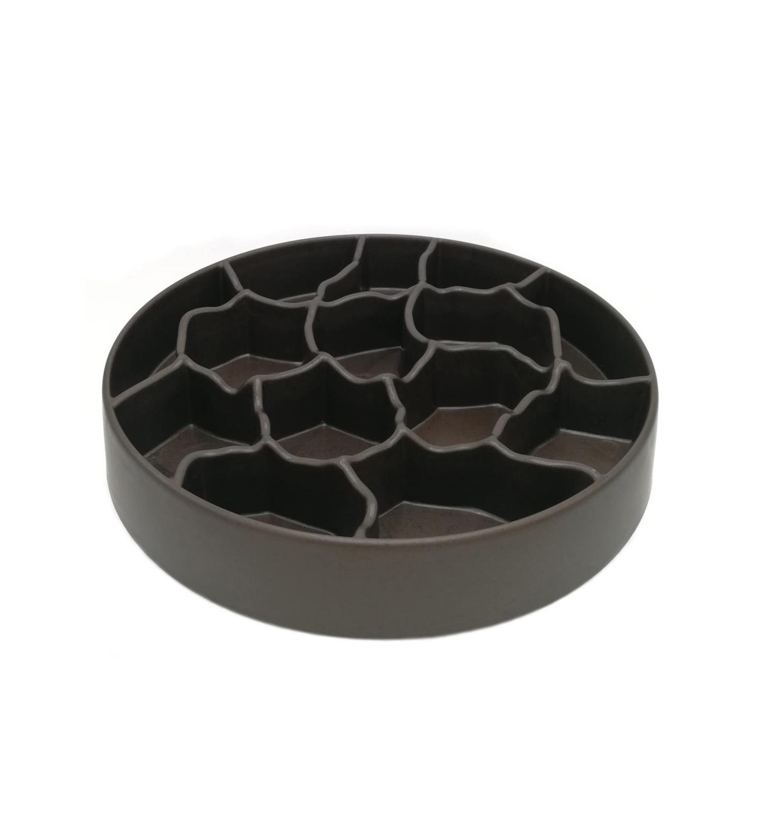 8 Inch Slow Feeder Bowl for Dogs & Cats - Anti-Gulping Healthy Eating Design - Coffee Color - Ideal for Small to Medium Pets - Buy Online on GoSupps.com