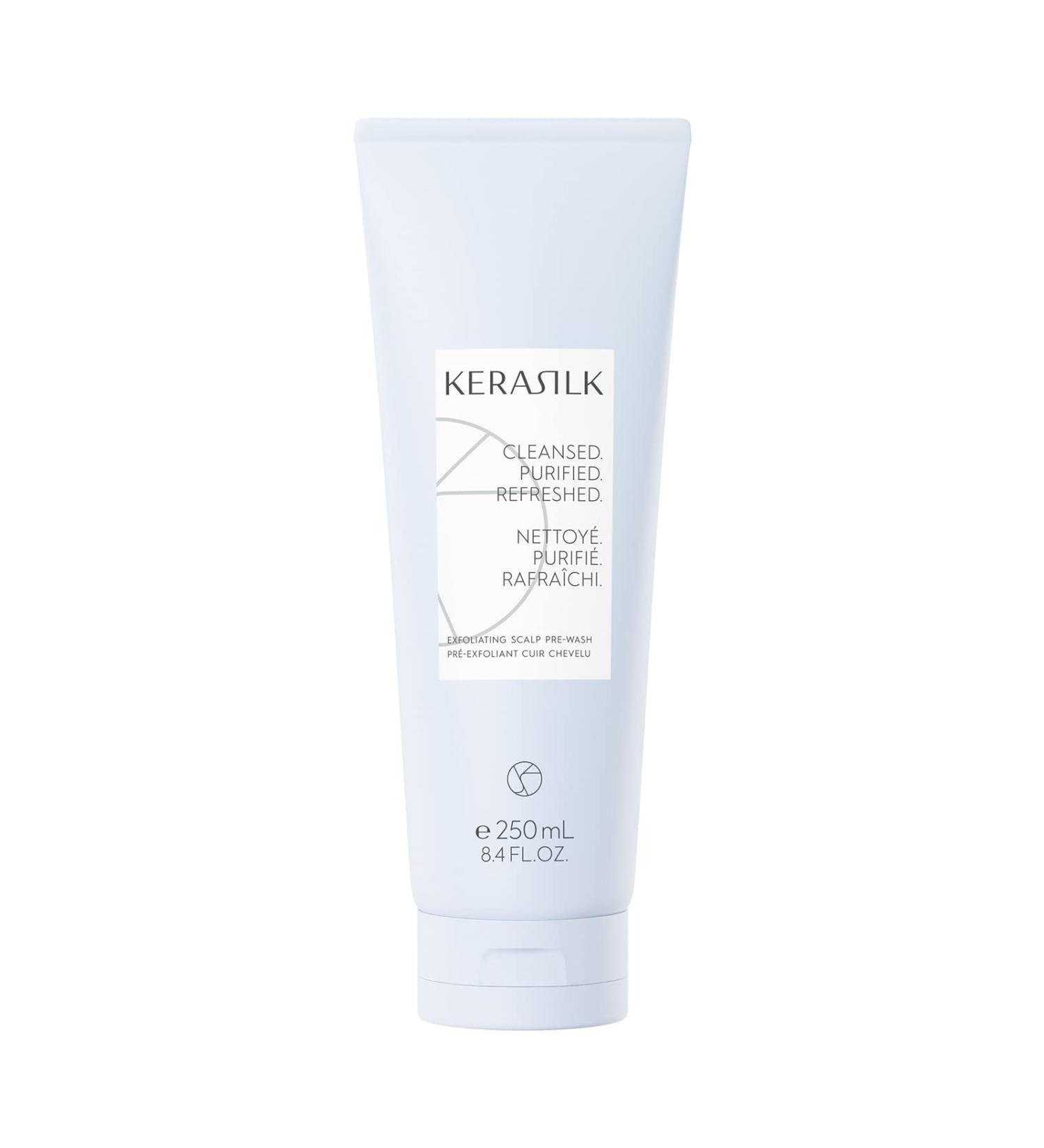 KERASILK Exfoliating Scalp Pre-Wash 250ml | Gentle Deep Cleanser for All Scalp Types | Removes Sebum & Dead Skin Cells | Soothes & Cleanses Scalp - Buy Online on GoSupps.com