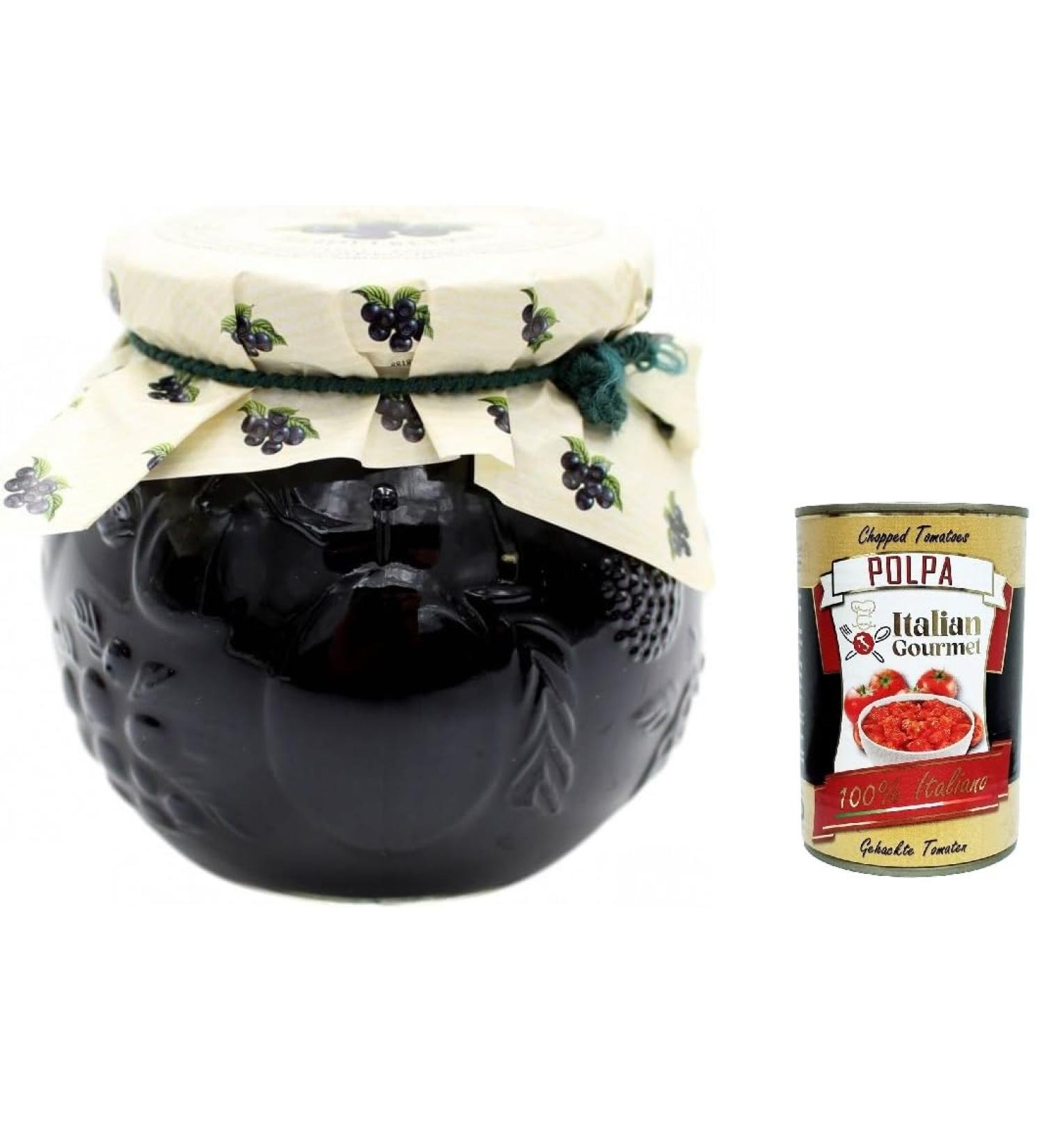 Italian Gourmet E.R. Darbo Black Blueberry Jam D'Arbo Black Blueberries Natural Jam 640g + Gourmet Italian Pulp 400g - Buy Online on GoSupps.com