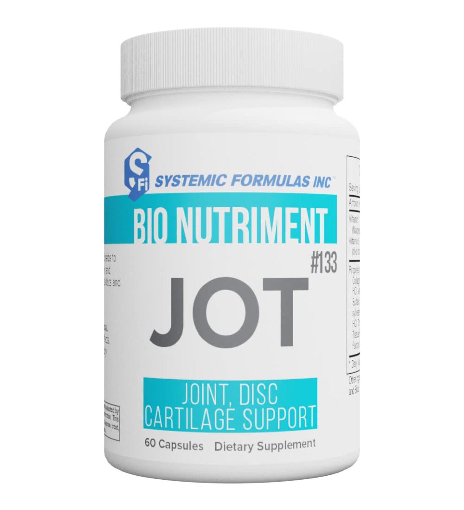 Systemic Formulas JOT Joint/Disc/Cartilage 60 Capsules Bio Nutriment #133. Supports Cartilage Integrity Joint Health Lubrication and Comfort and Healthy Formation of Joints Discs and Cartilage. - Buy Online on GoSupps.com