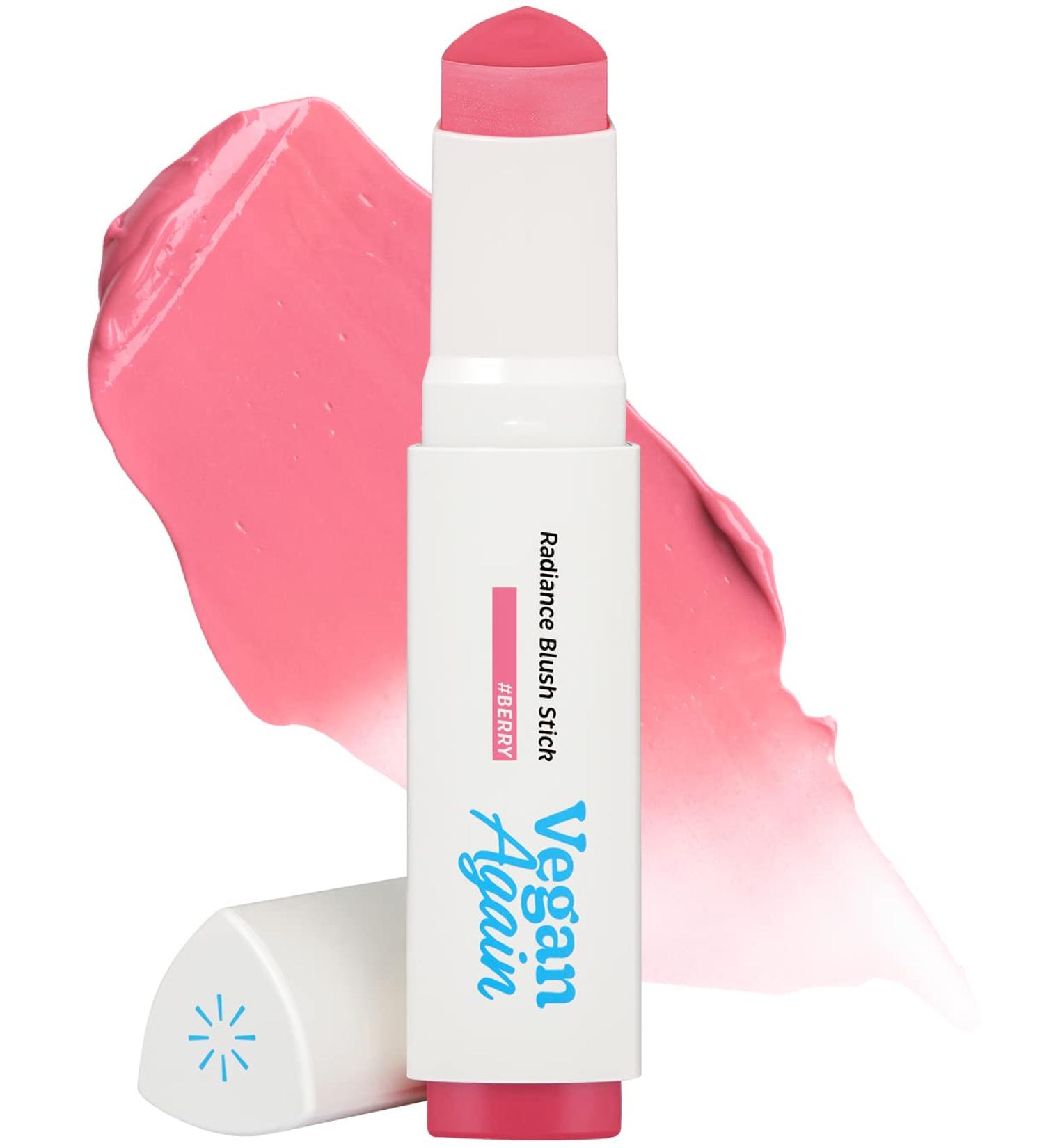 TOUCH IN SOL Vegan Again Radiance Blush Stick in Berry - Hydrating Multi-Use Makeup Stick with Vegan Collagen - Sheer & Bright Dewy Glow - Cruelty-Free - 0.29oz - Buy Online on GoSupps.com