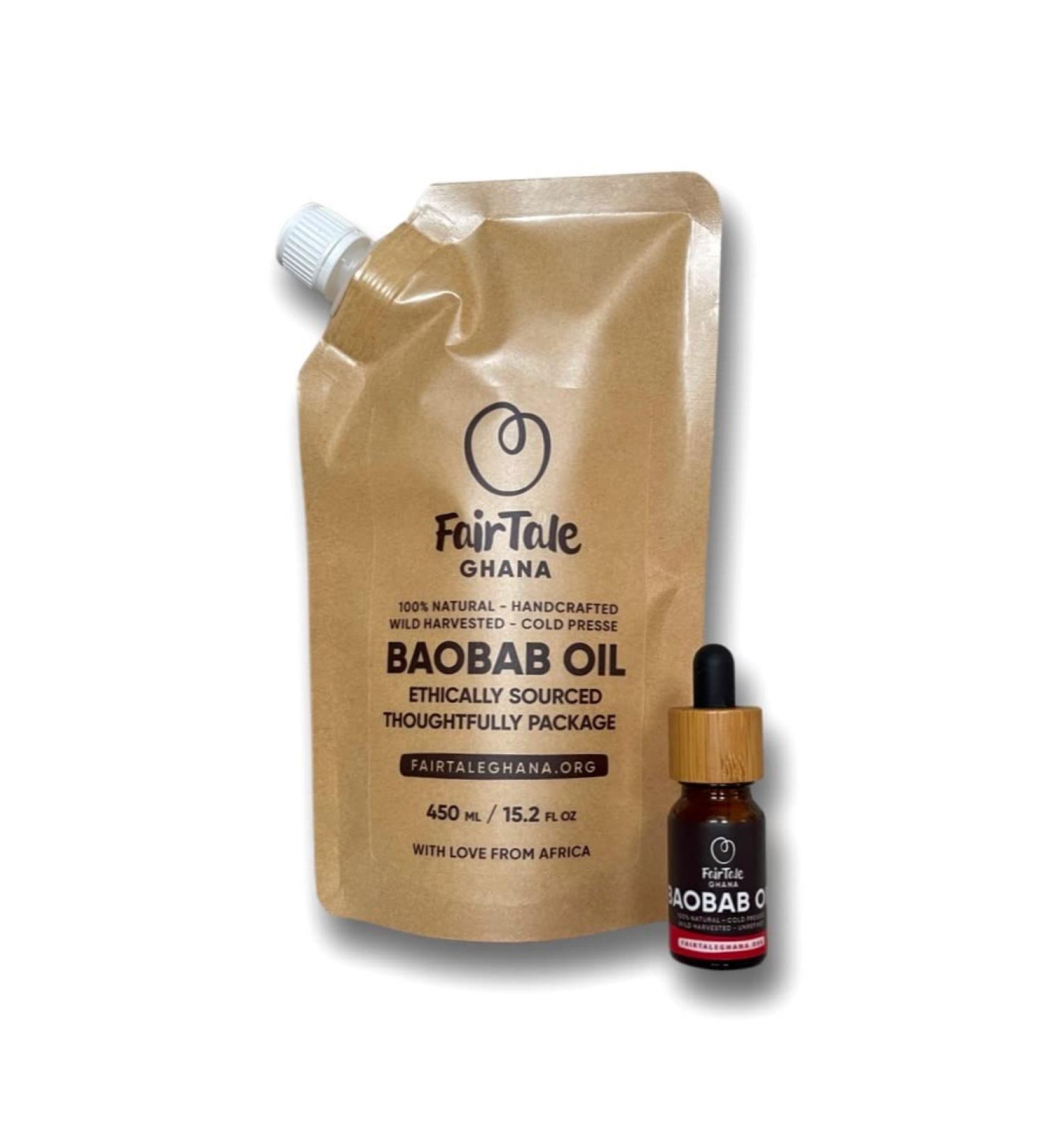 Buy 100% Natural Baobab Oil 450 ML - Handcrafted Unrefined & Cold Pressed | Wild Harvested for Optimal Skin Nourishment - Buy Online on GoSupps.com