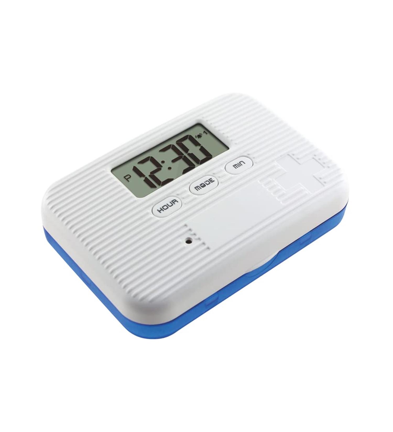 BSTCAR Mini Portable Electronic Pill Box 6 Compartment Intelligent Sealed Alarm Pill Box Electronic Pill Organiser Dispenser with Digital Screen Daily Pill Reminder Five Independently Set Alarms Blue - Buy Online on GoSupps.com