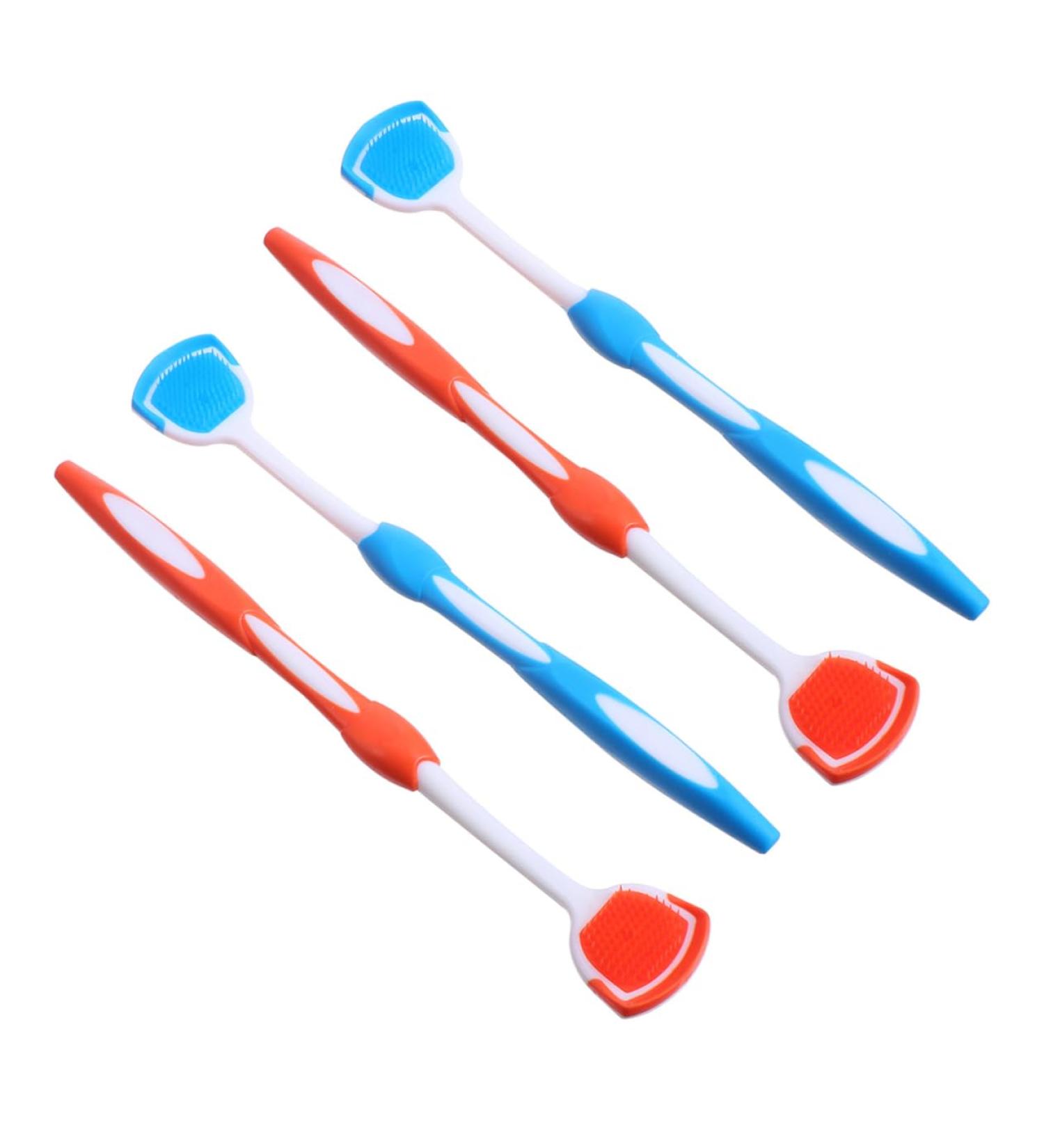 Gatuida 4-Piece Tongue Cleaner Set - Effective Oral Hygiene Fresh Breath & Easy Cleaning - Non-Toxic & Colorful Brushes - Buy Online on GoSupps.com