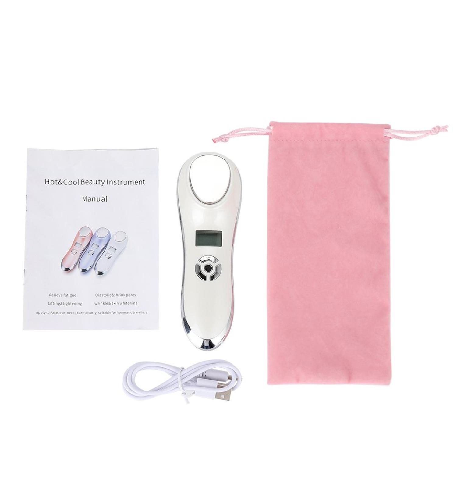 Zyyini Face and Neck Tighten Machine - Hot Cold Hammer Skin Tightening Device in Pearl White - Buy Online on GoSupps.com