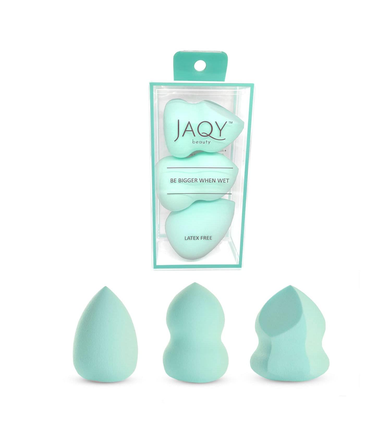 Set of 3 Soft Latex-Free Green Makeup Sponges | Ideal for Flawless Application | International Shipping - Buy Online on GoSupps.com
