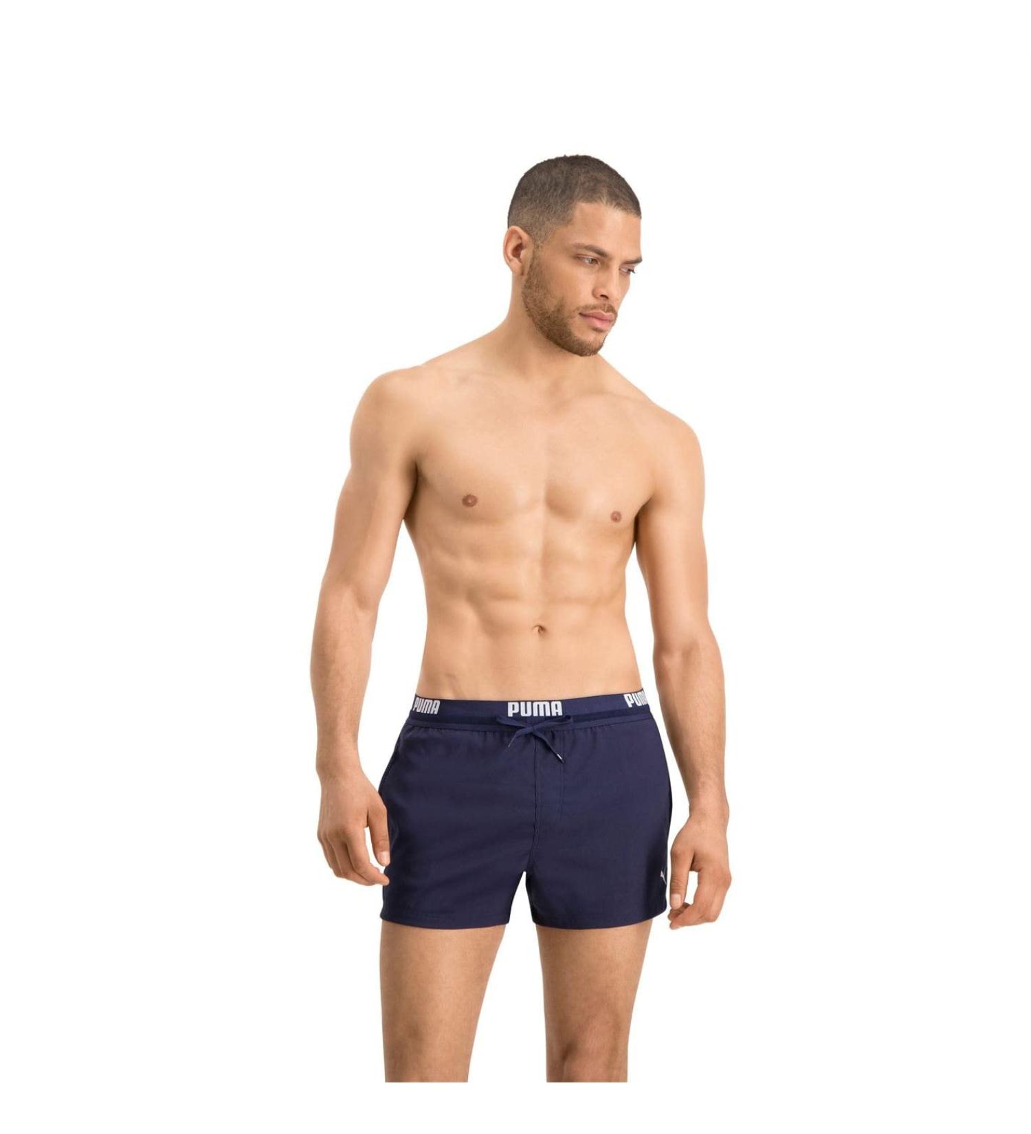 PUMA Men's Logo Length Swim Shorts - Navy | International Shipping Available - Buy Online on GoSupps.com