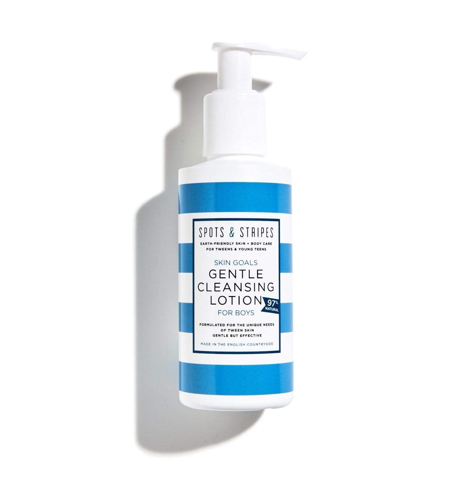 Spots & Stripes Gentle Cleansing Lotion for Boys | Skin Goals Face Wash for Teens | Blemish-Fighting with Coconut & Chamomile | 150ml - Buy Online on GoSupps.com