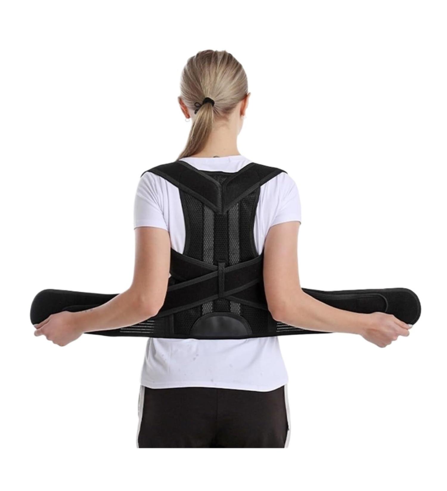 Back Support Back Brace Lumbar Support Shoulder Posture Corrector Scoliosis Back Brace Full Back Support Belt Adjustable Back Support Belt(Medium) Medium Black - Buy Online on GoSupps.com
