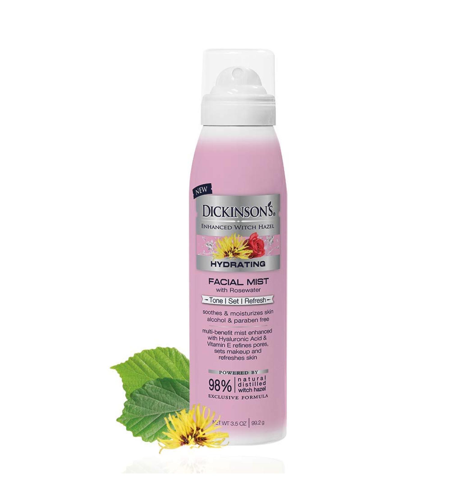 Buy Dickinson's Enhanced Witch Hazel Hydrating Mist with Rosewater - Alcohol Free 98% Natural 3.5 Fl. Oz - International Shipping Available - Buy Online on GoSupps.com