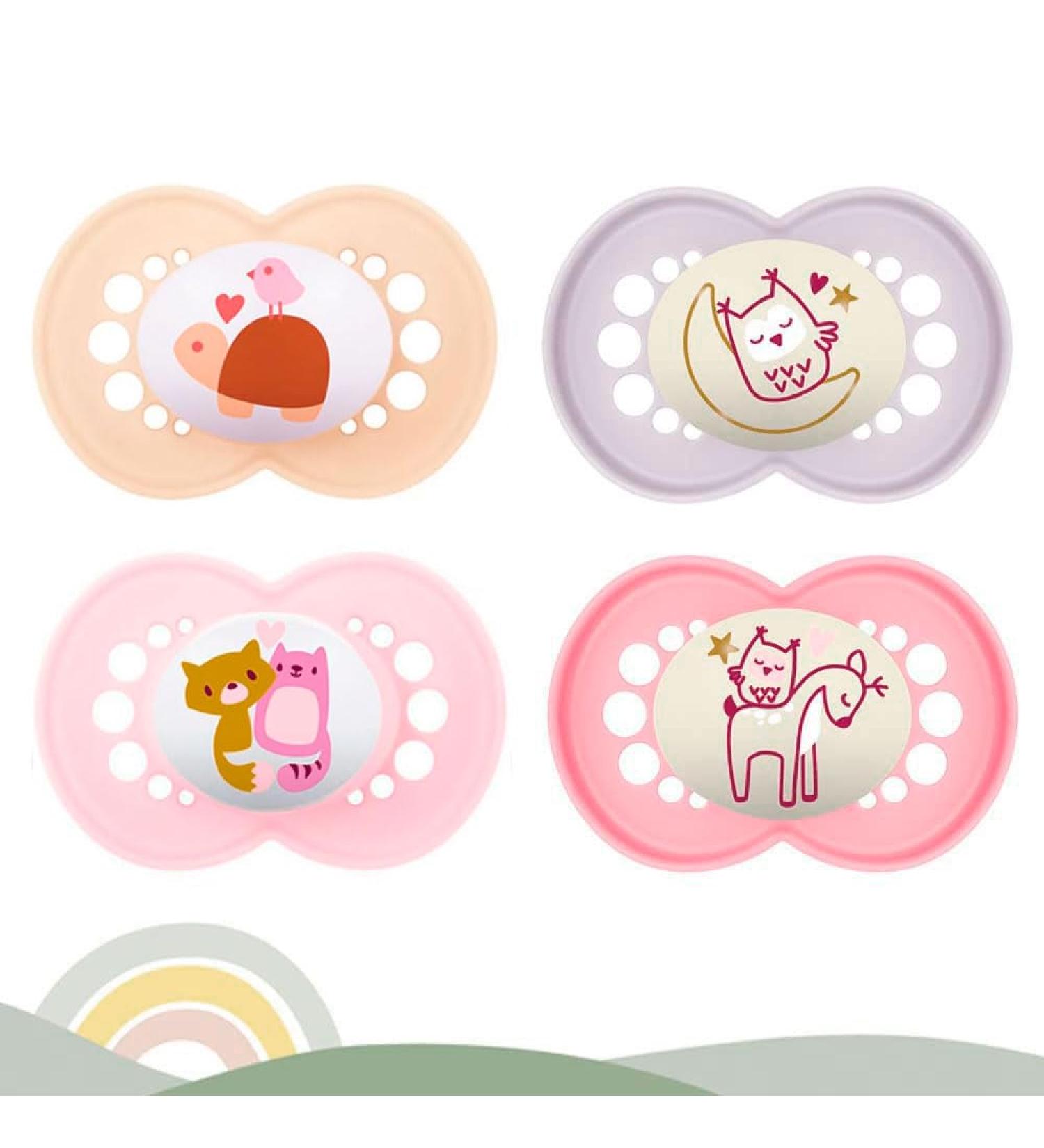 MAM Original Pacifier Set of 4 | Skin Soft Silicone | My Girl | 6-16 Months | Includes Sterilization Boxes | International Shipping Available - Buy Online on GoSupps.com