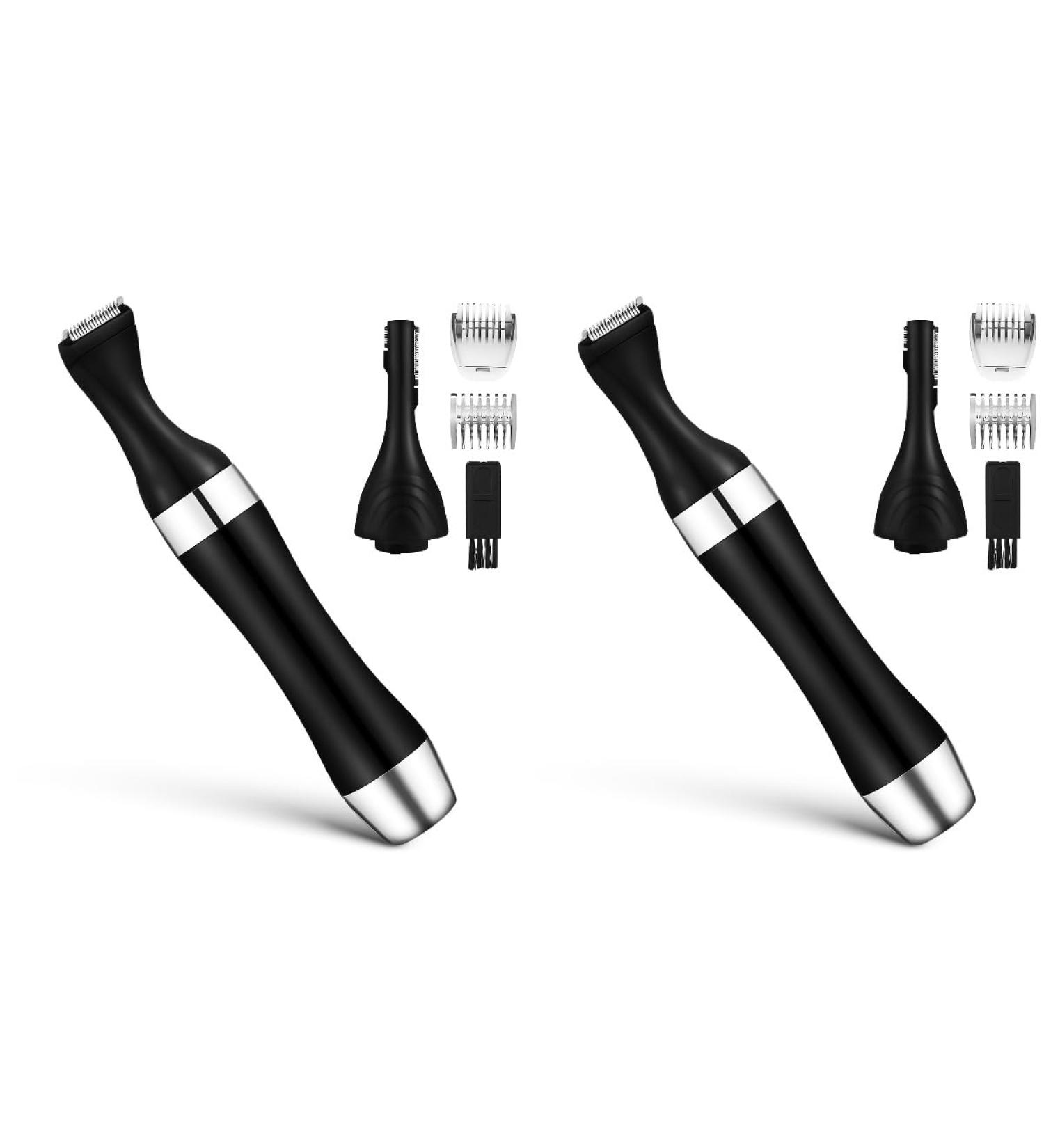ULTECHNOVO Personal Trimmer Set - Hygienic Grooming for Men & Women | Rinseable Interchangeable Heads for Eyebrows Nose Ears & More | Black - Buy Online on GoSupps.com