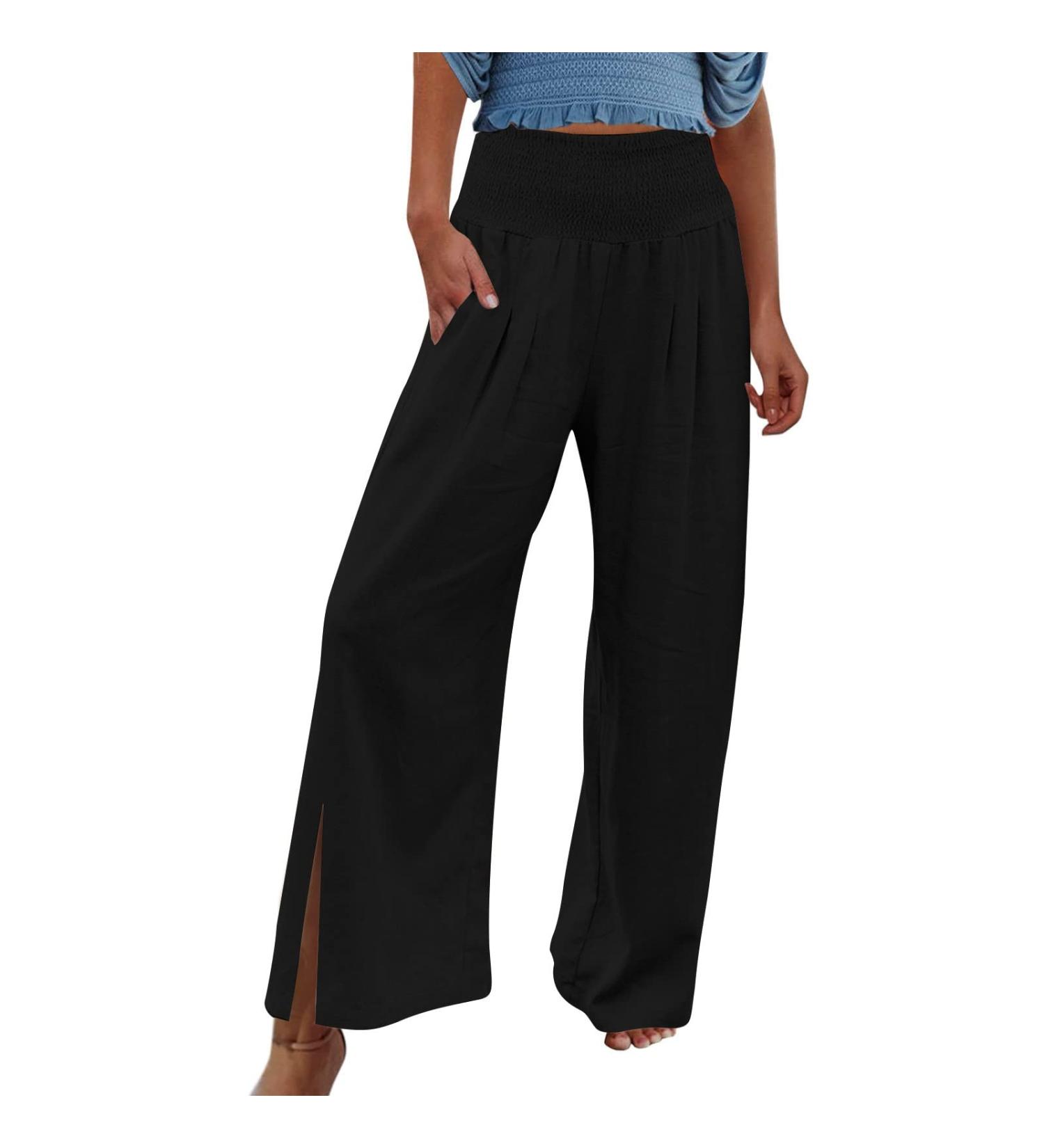KICILVS Wide Leg Linen Pants for Women - Black XX-Large - Buy Online on GoSupps.com