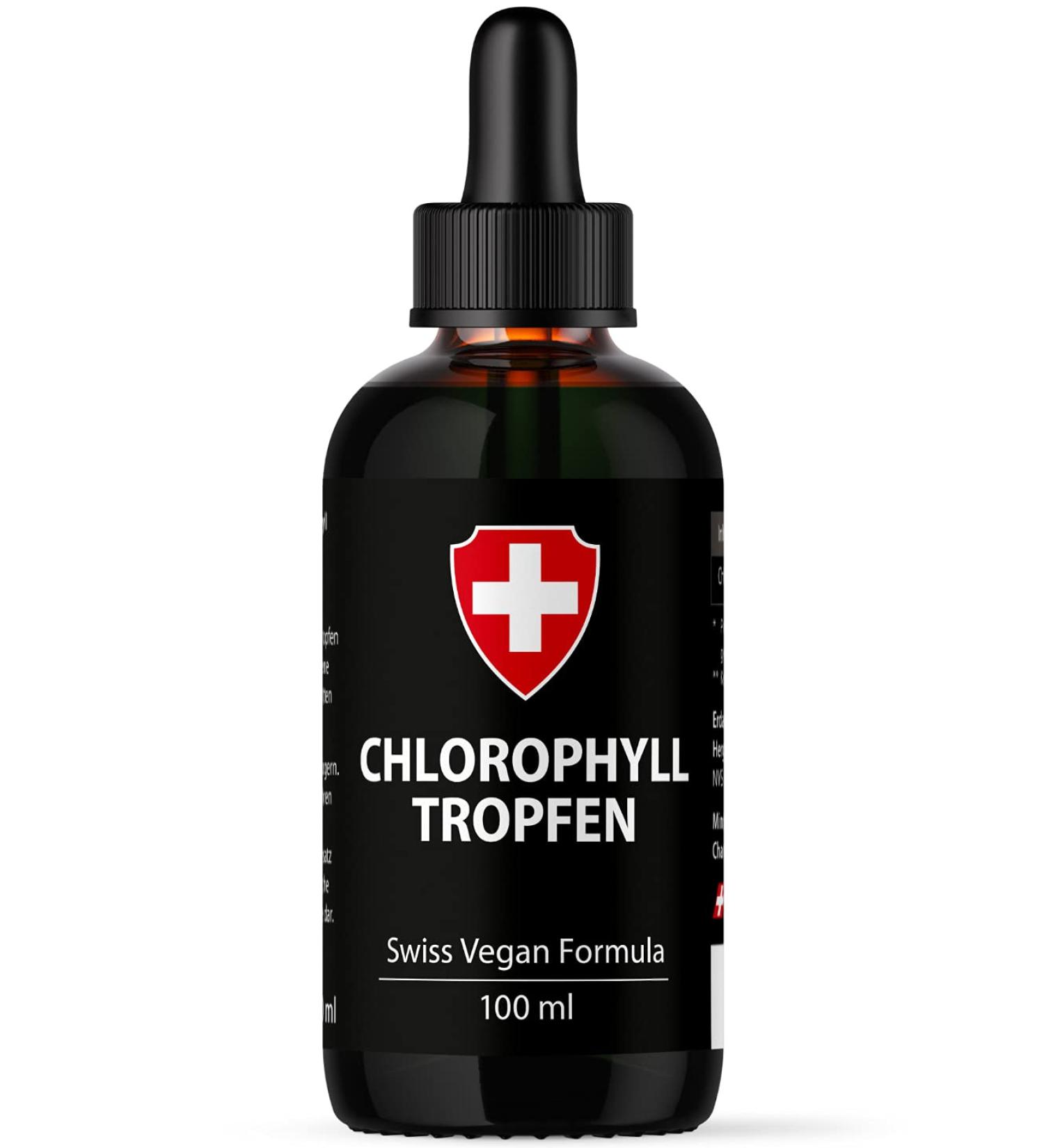 Premium Liquid Chlorophyll from Alfalfa - 100ml | 200mg Daily Dose Drops - Natural Alternative to Tablets - Buy Online on GoSupps.com
