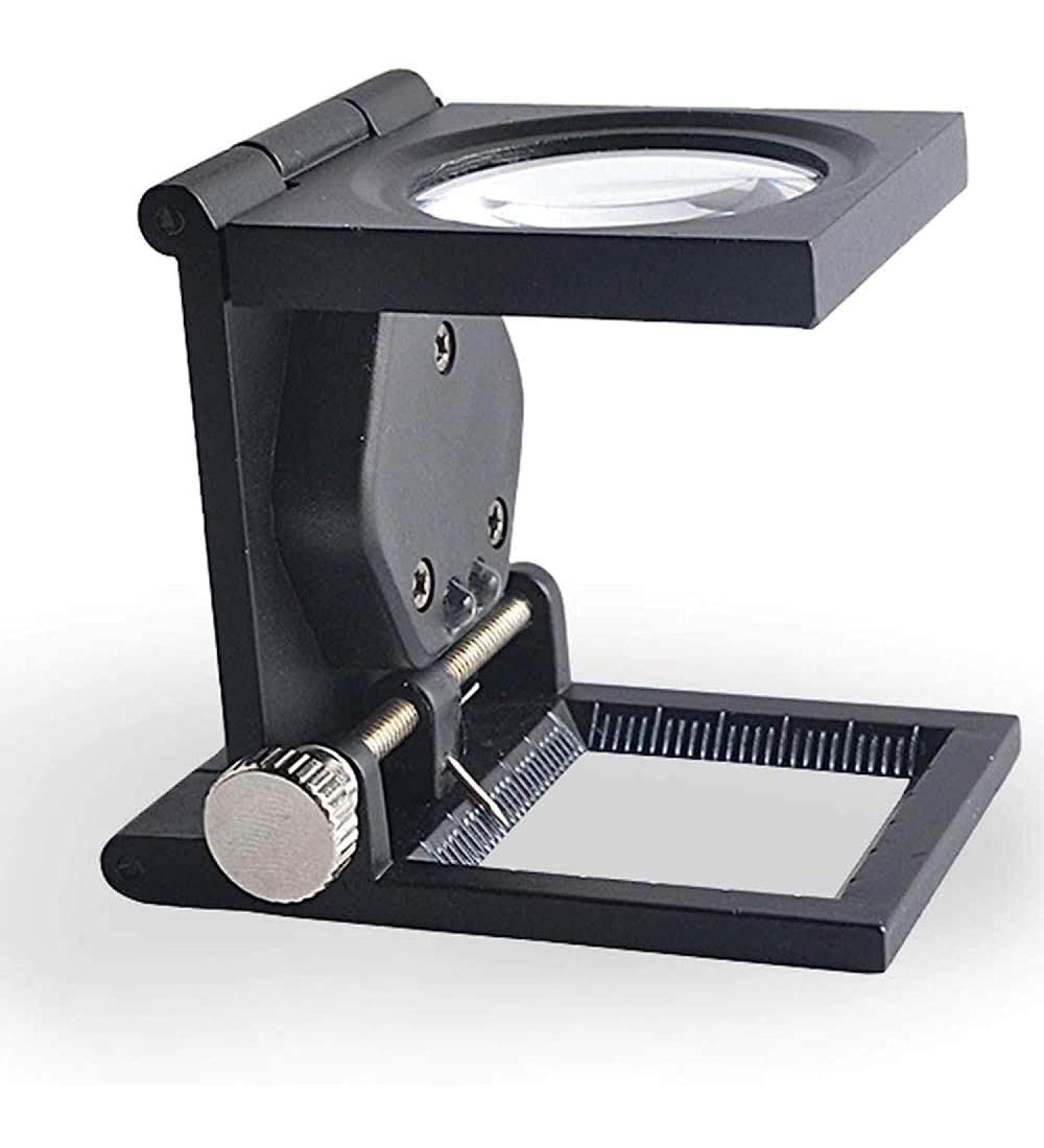 Magnifiers Photographic Glasses with 2 High Bright Led Beads 10X Magnifying Glass with Scales and Hands Folding Magnifier for Reading Crafts Repair Magnifier Comfortable Anniversary - Buy Online on GoSupps.com